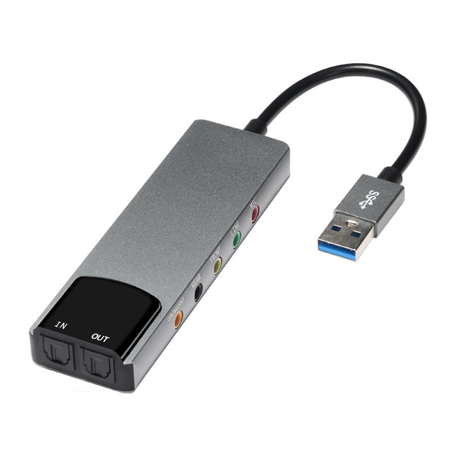 Nouveau Alliage d'aluminium USB Fiber optique SPDIF carte ordinateur externe multifonction