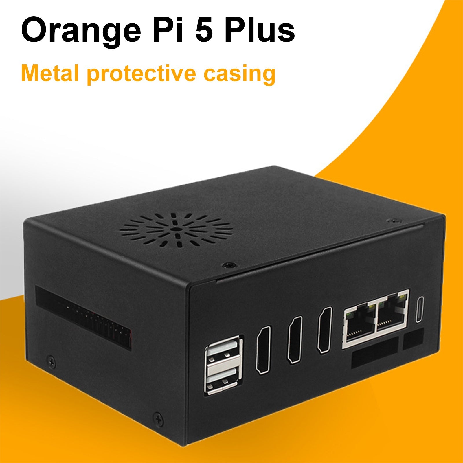 Geschikt voor Orange pi 5 Plus metalen koelbehuizing met ventilator en externe antenne WIFI