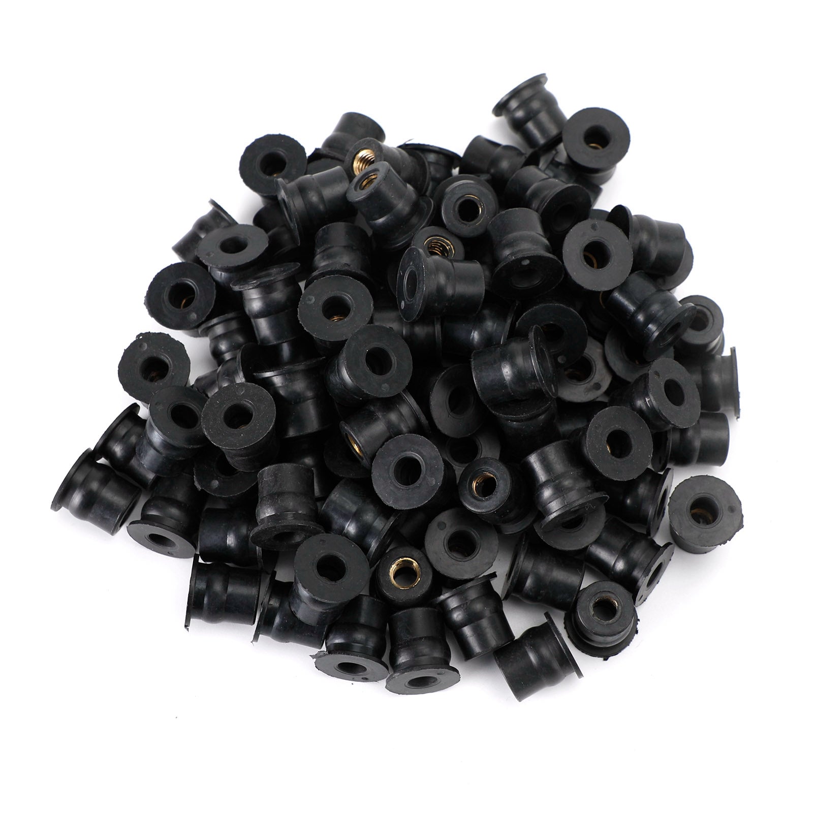 M6 Rubber Well Nuts Wellnuts for Fairing & Screen Fixing Pack of 100 - 13mm Hole