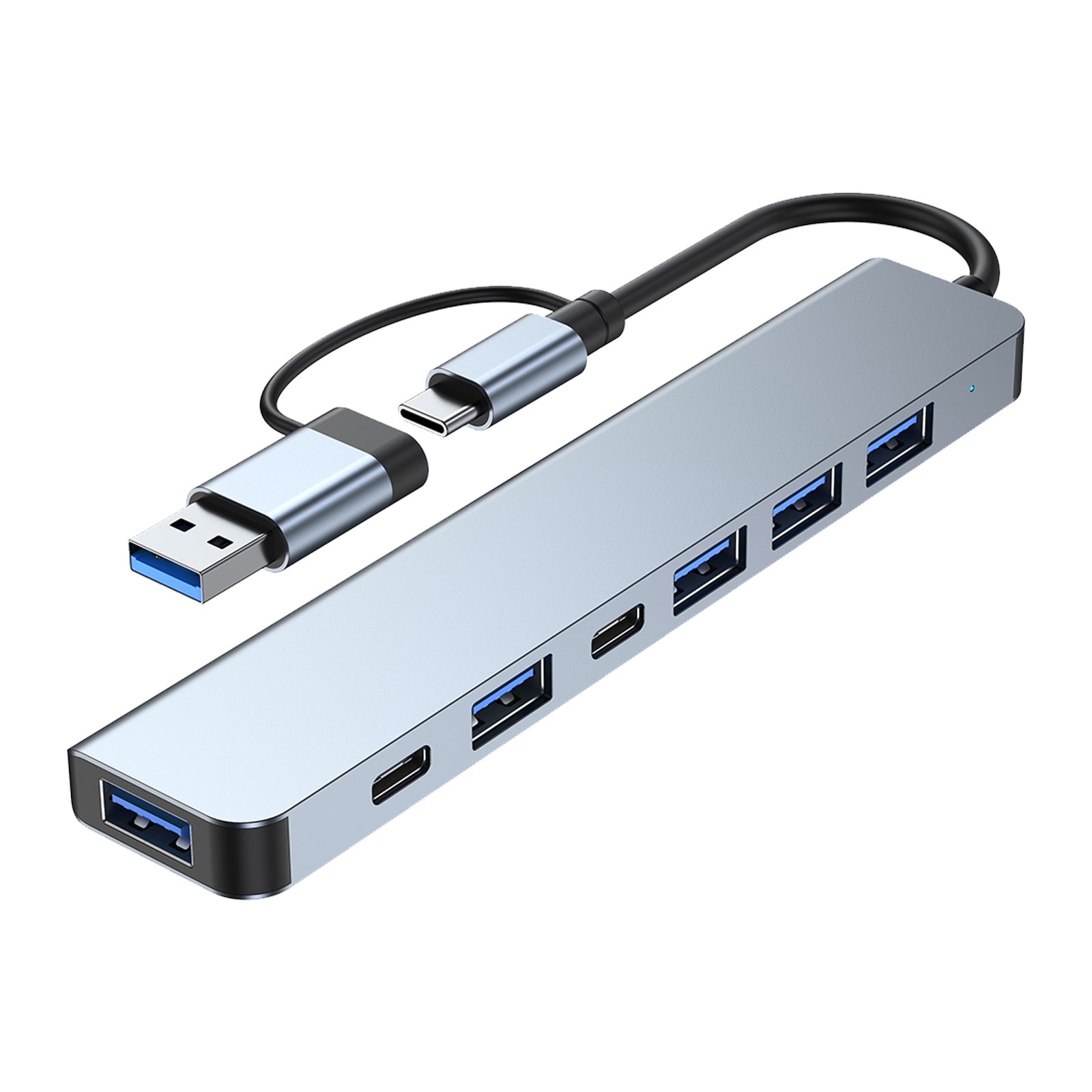 USB + Type C double interface 7 en 1 USBC Hub adaptateur Dock usb3.0 + USB 2.0*2 + SD + TF