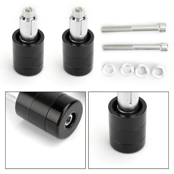 Anti Vibration 7/8" 22mm Handle Bar End Cap M6 / M8 Black/Titanium Weight Slider Reducing Generic