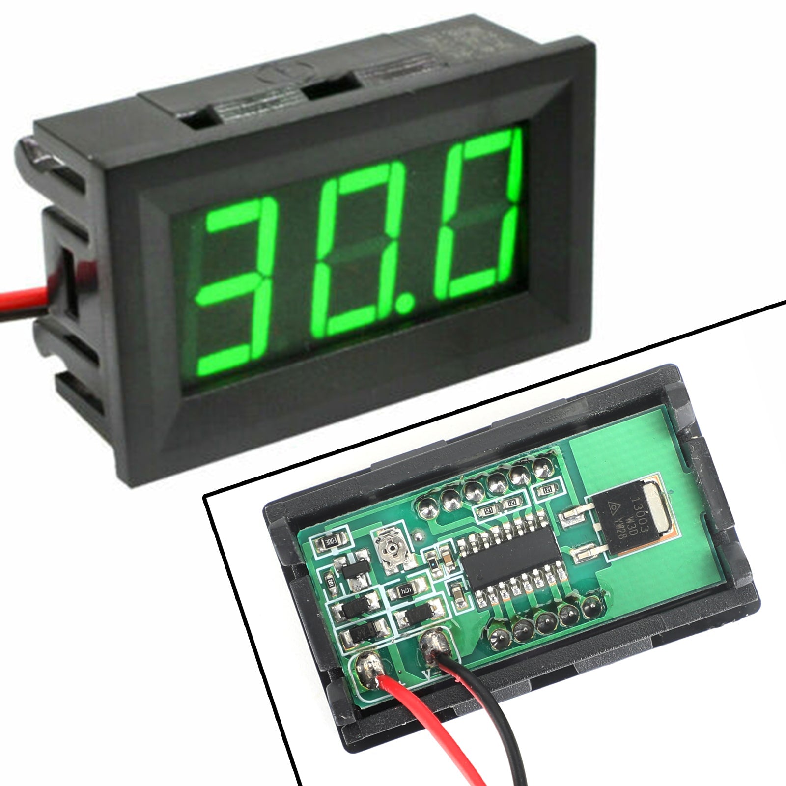 5 stk Dc5-120V 0,56" 2-leder LED digitalt skjermpanel Voltmeter Volt Tester