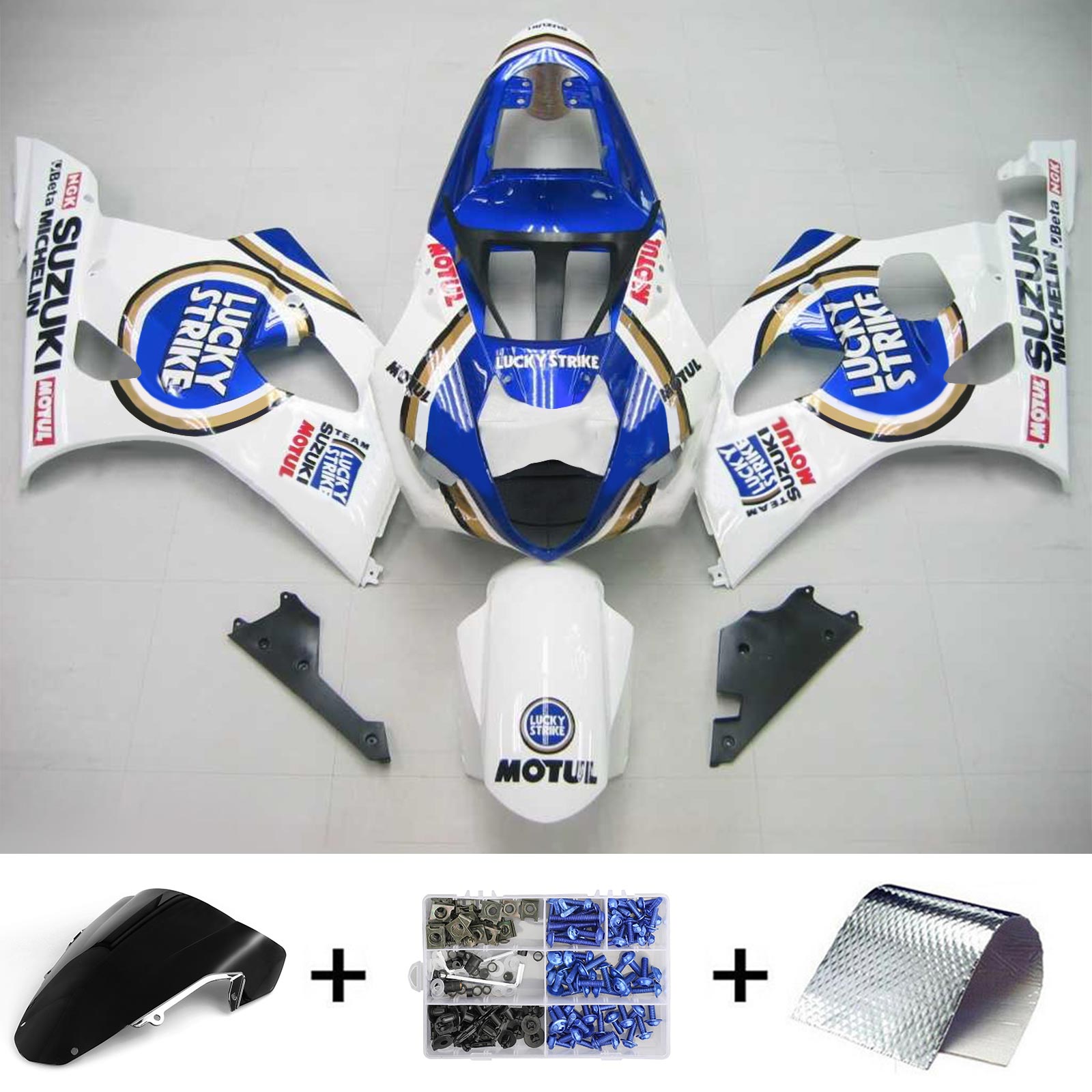 2003-2004 Suzuki GSXR1000 K3 Amotopart Injection Fairing Kit Karosseri Plast ABS #111