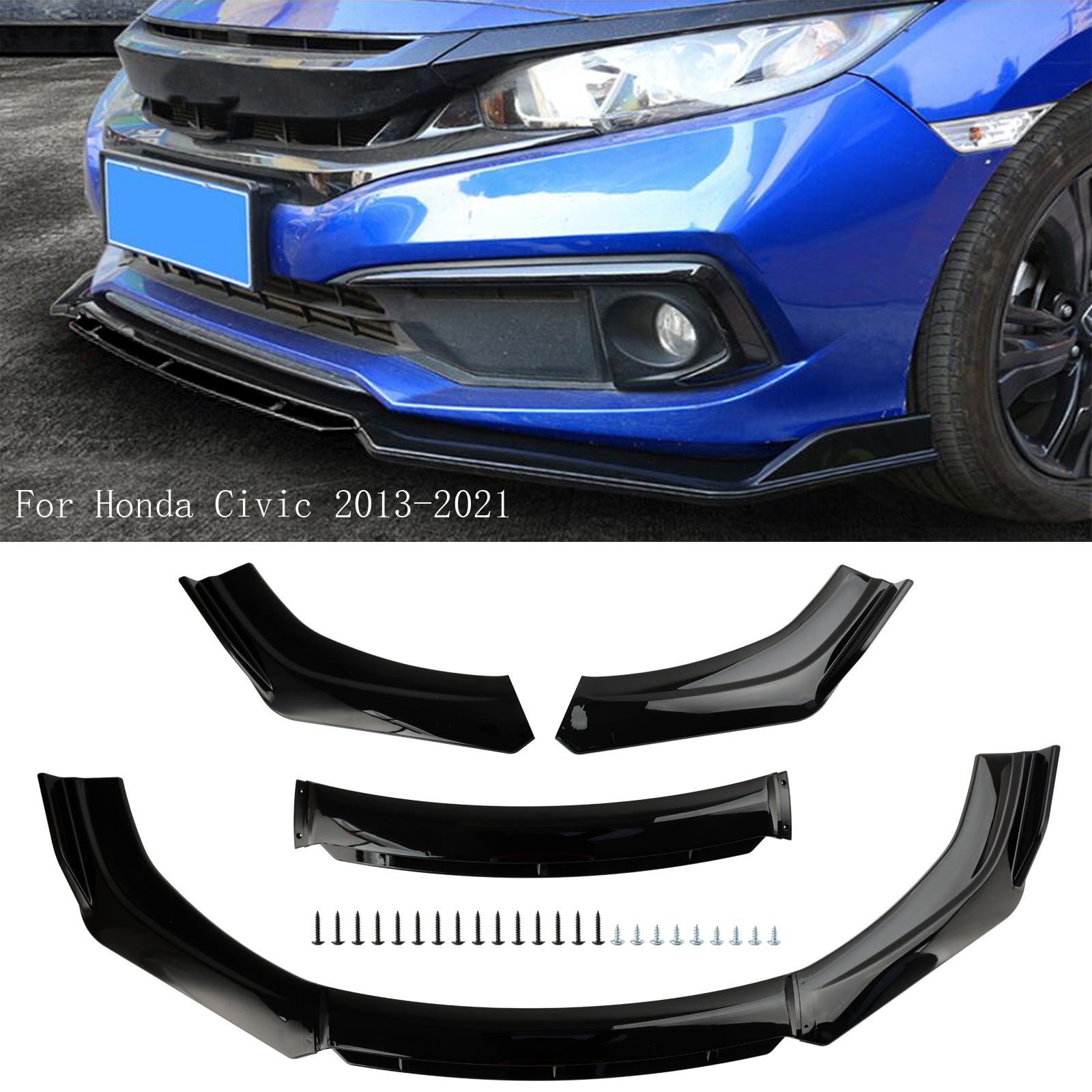 4 STKS Universele Auto Voorbumper Lip Body Kit Splitter Diffuser Protector Zwart