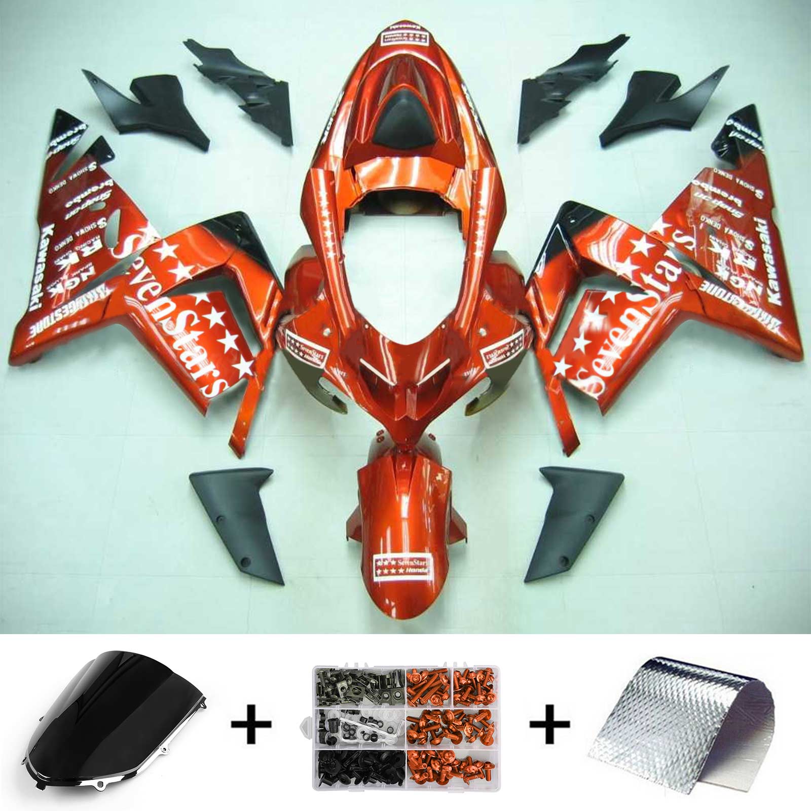 2004-2005 Kawasaki ZX10R Amotopart Injection Fairing Kit Bodywork Plastic ABS #105