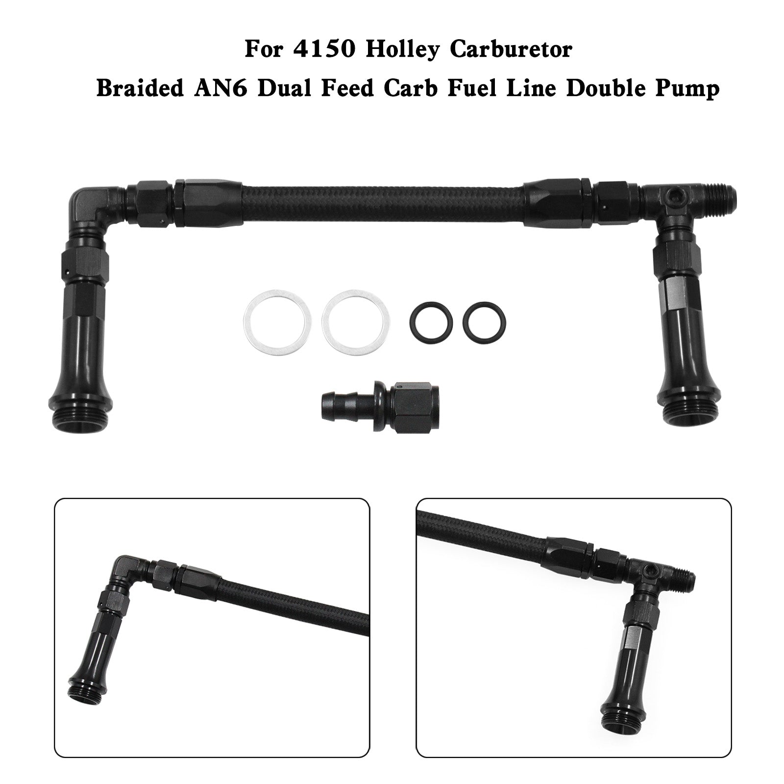 Double pompe tressée AN6 pour carburateur Holley 4150, conduite de carburant à Double alimentation