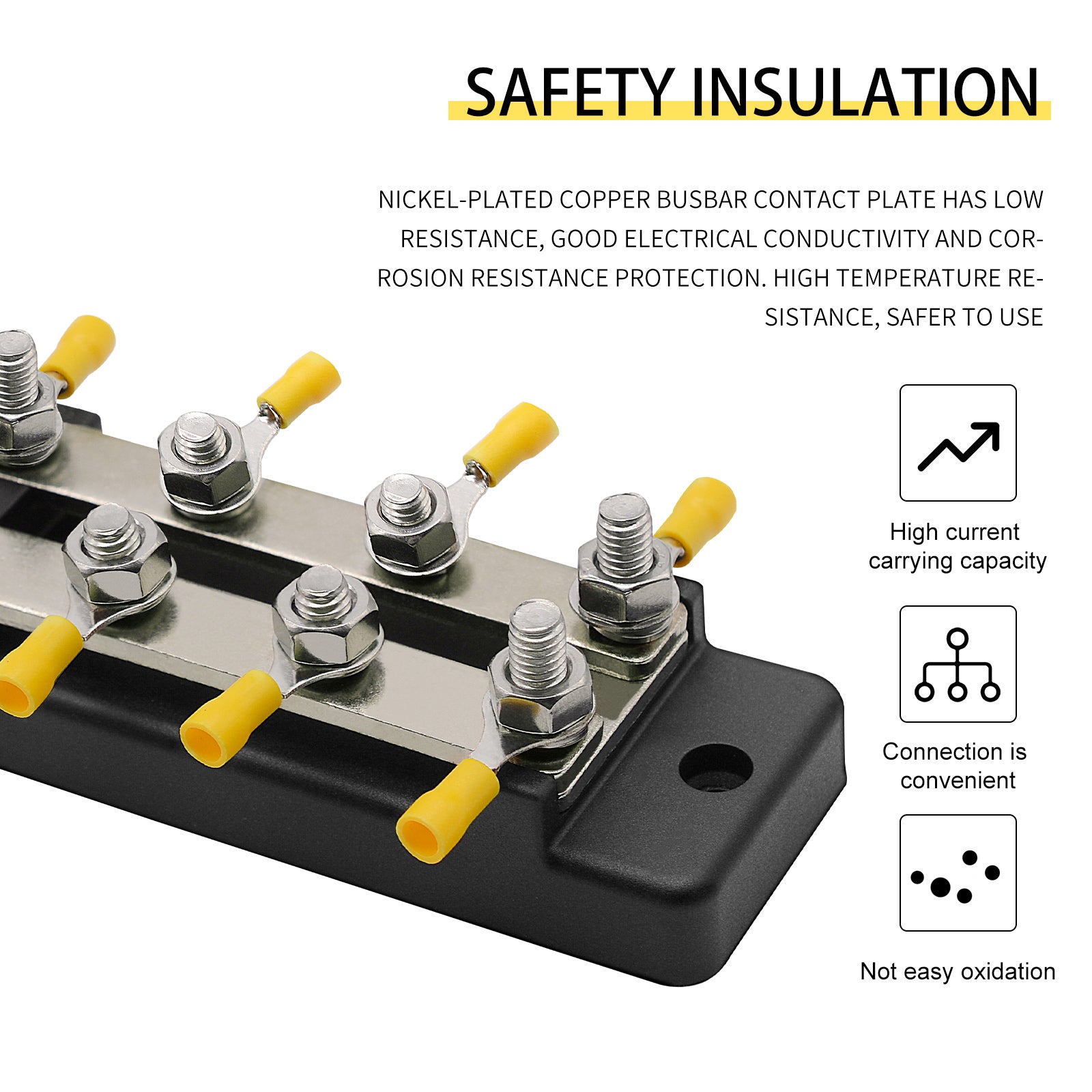 2/4/6/12 Way Dual-row Car Bus Bar Block with Dust Cover Distribution Terminal