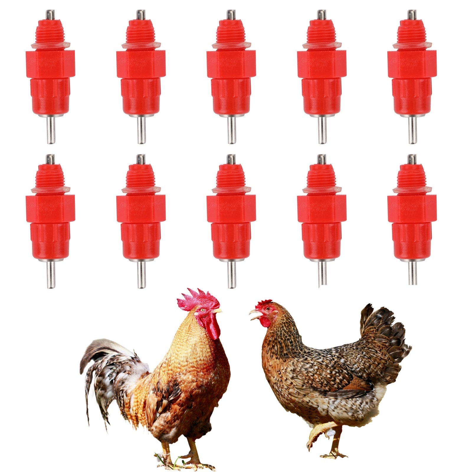 10 Pcs Water Nipple Valves Auto Drinker Waterer Feeder Poultry Chicken Duck Bird