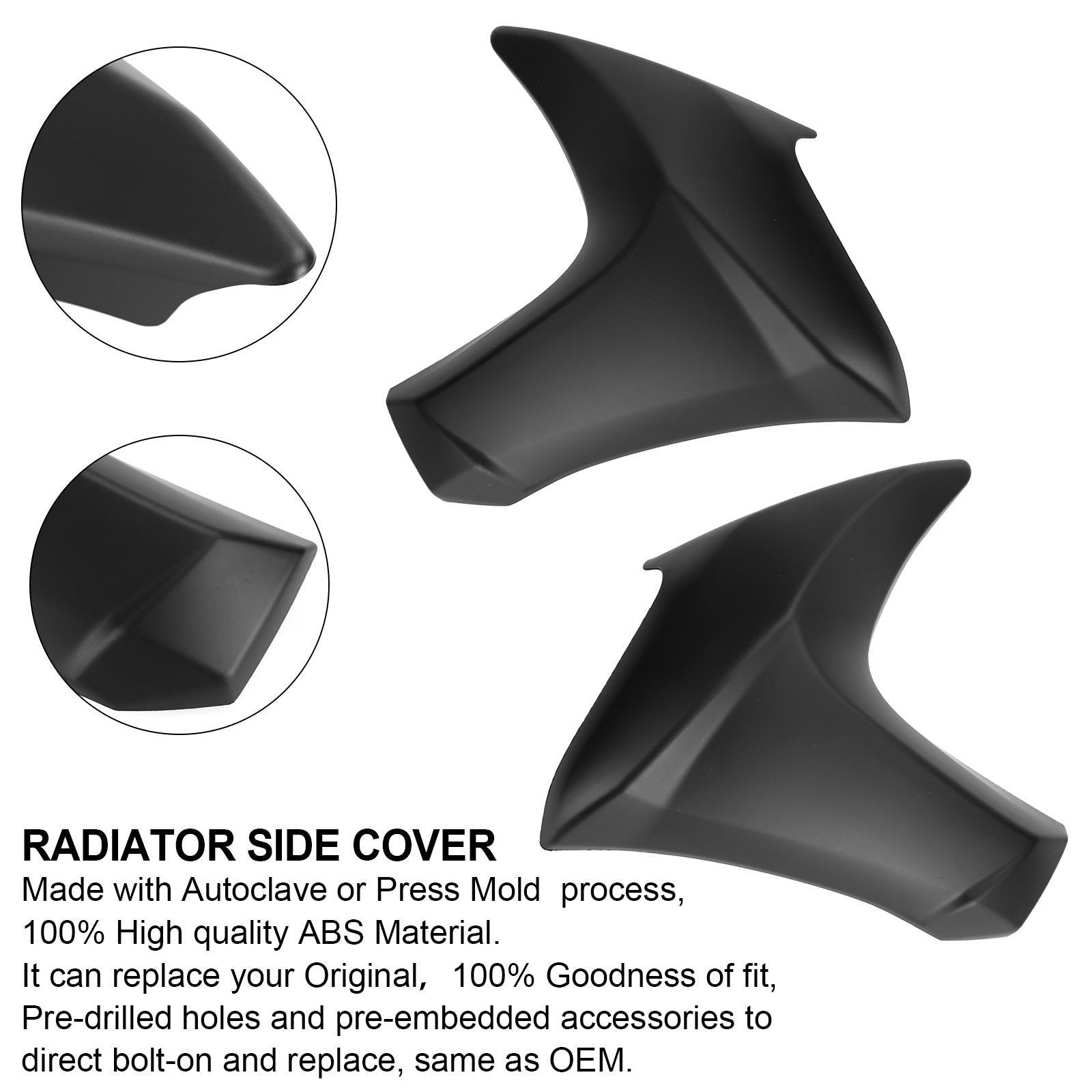 2012-2016 Kawasaki ER6N ER-6N Radiator Side Cover Fairing Cowling Panels Generic