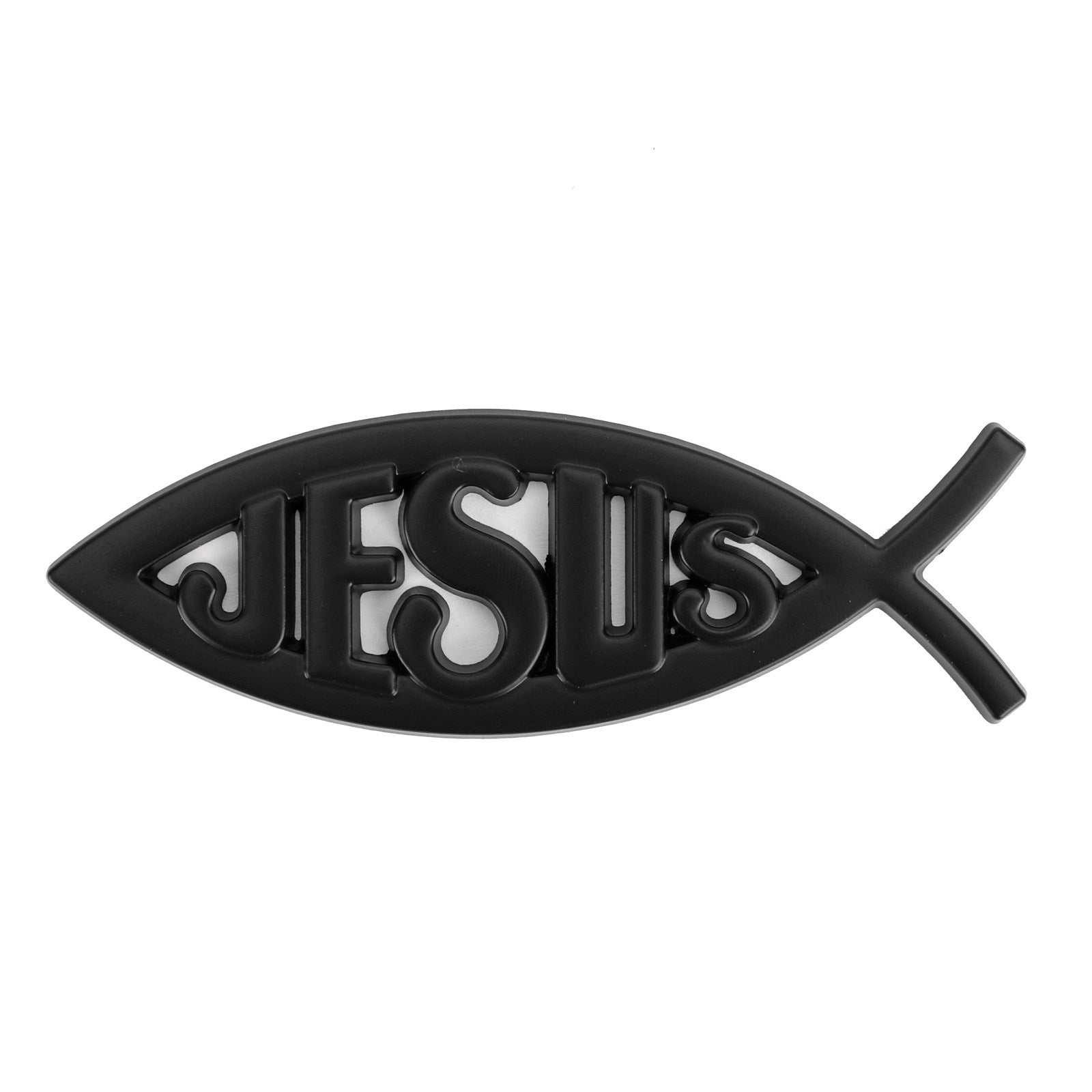 3D Car Decal Emblem Sticker Religious God For Jesus Christian Fish Symbol Silver Generic