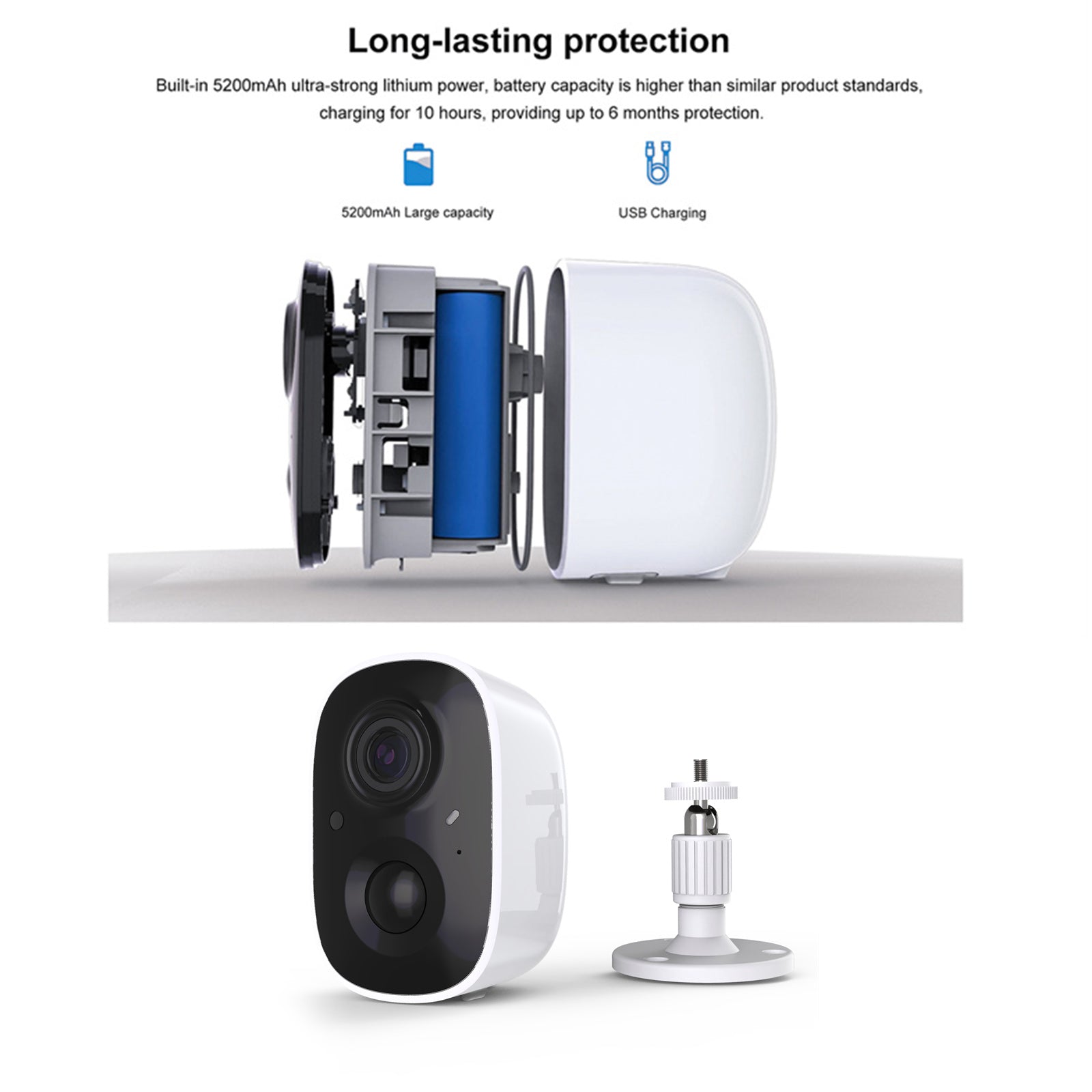 Bewakingscamera met laag vermogen AI slimme wifi waterdichte 1080P HD externe netwerkcamera