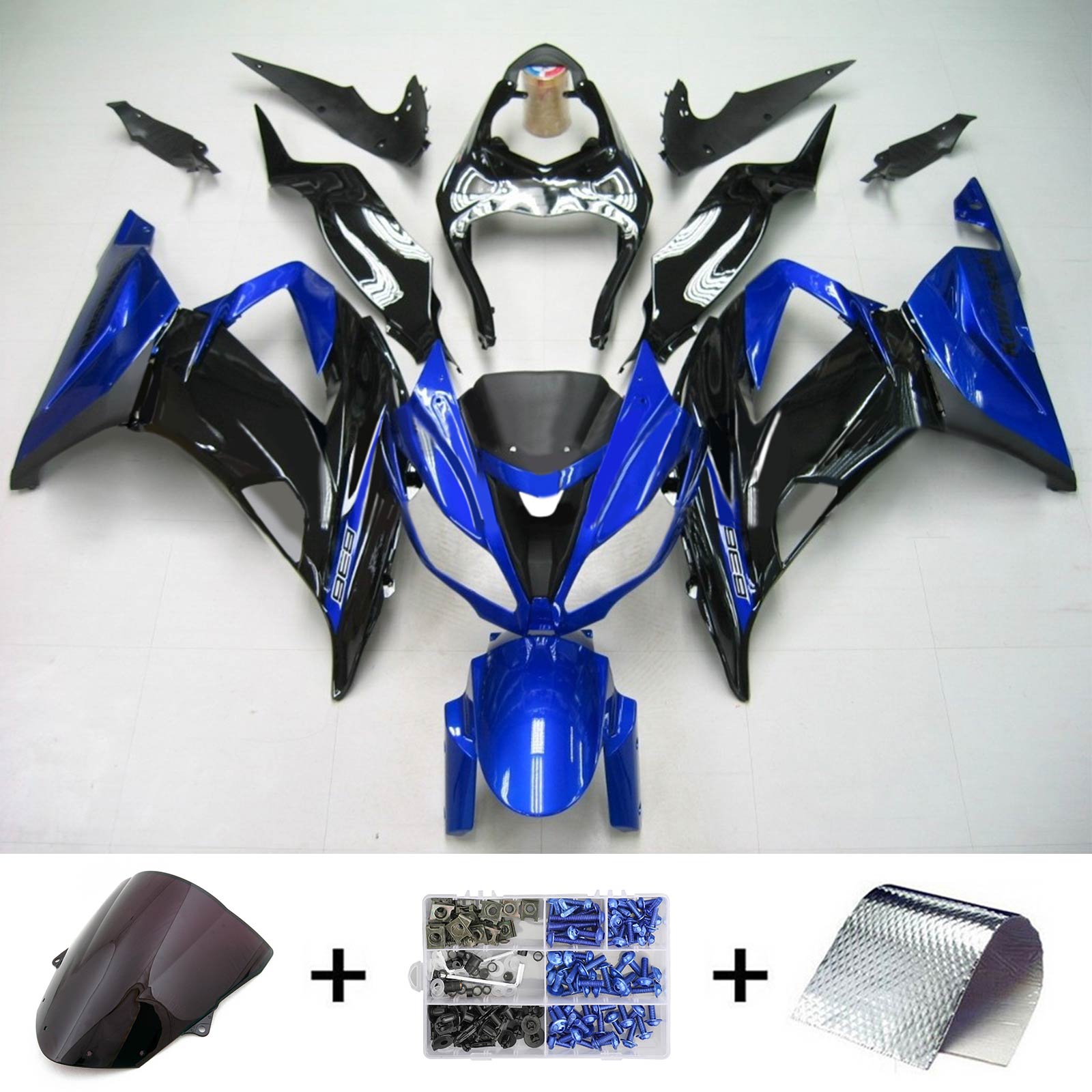 2013-2018 Kawasaki ZX6R 636 Amotopart Kit de carénage d'injection carrosserie plastique ABS #108