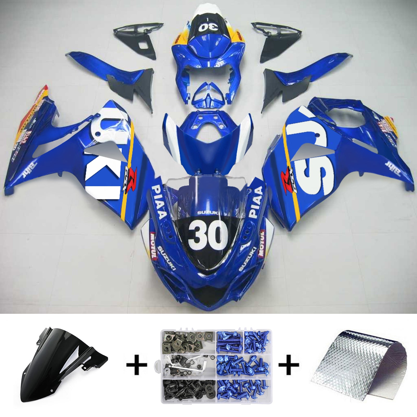 2009-2016 Suzuki GSXR1000 K9 Amotopart Injection Fairing Kit Bodywork Plastic ABS #117