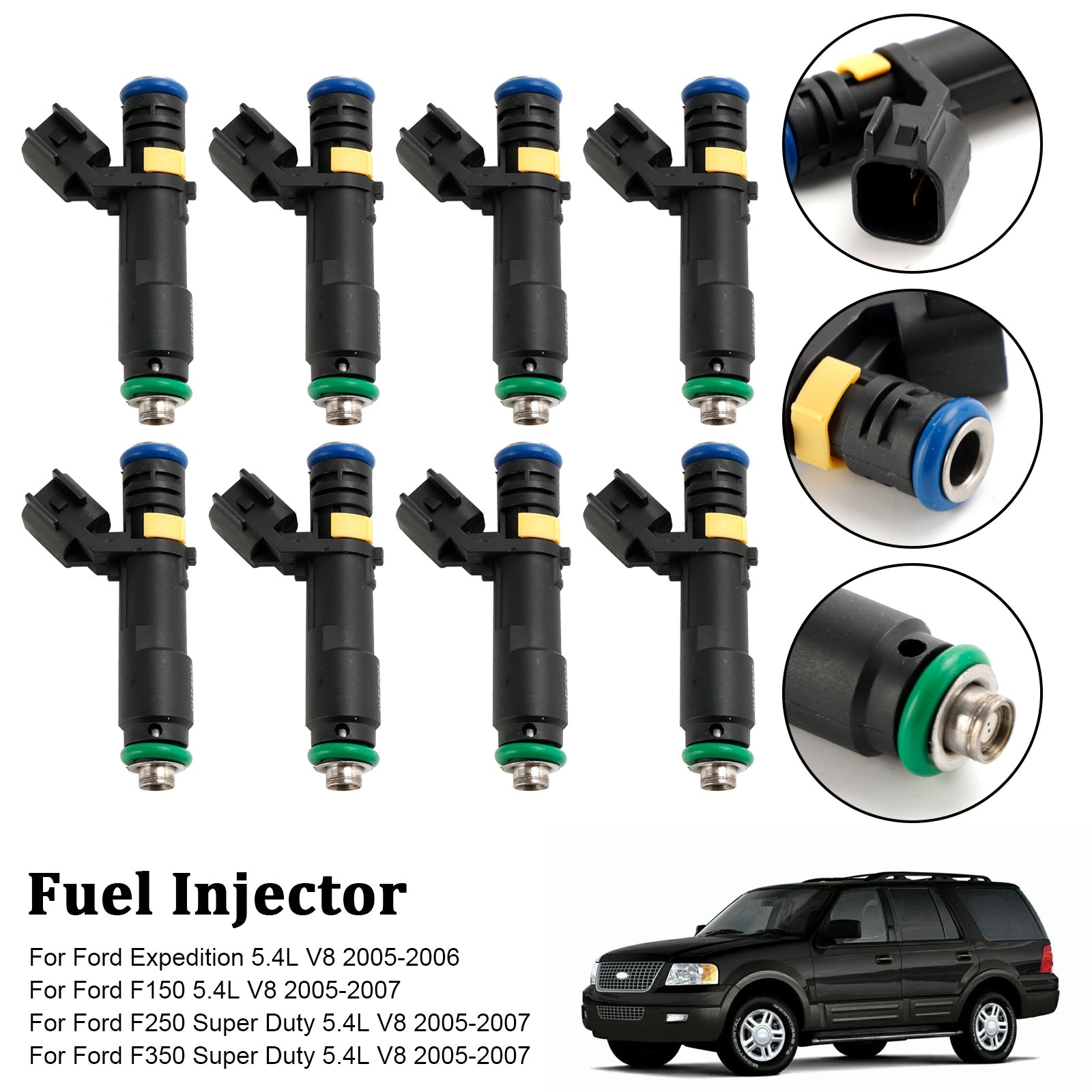 8PCS Brandstofinjector Fit Ford F150 F250 F350 Expeditie Super Duty 2005-2007 5.4L