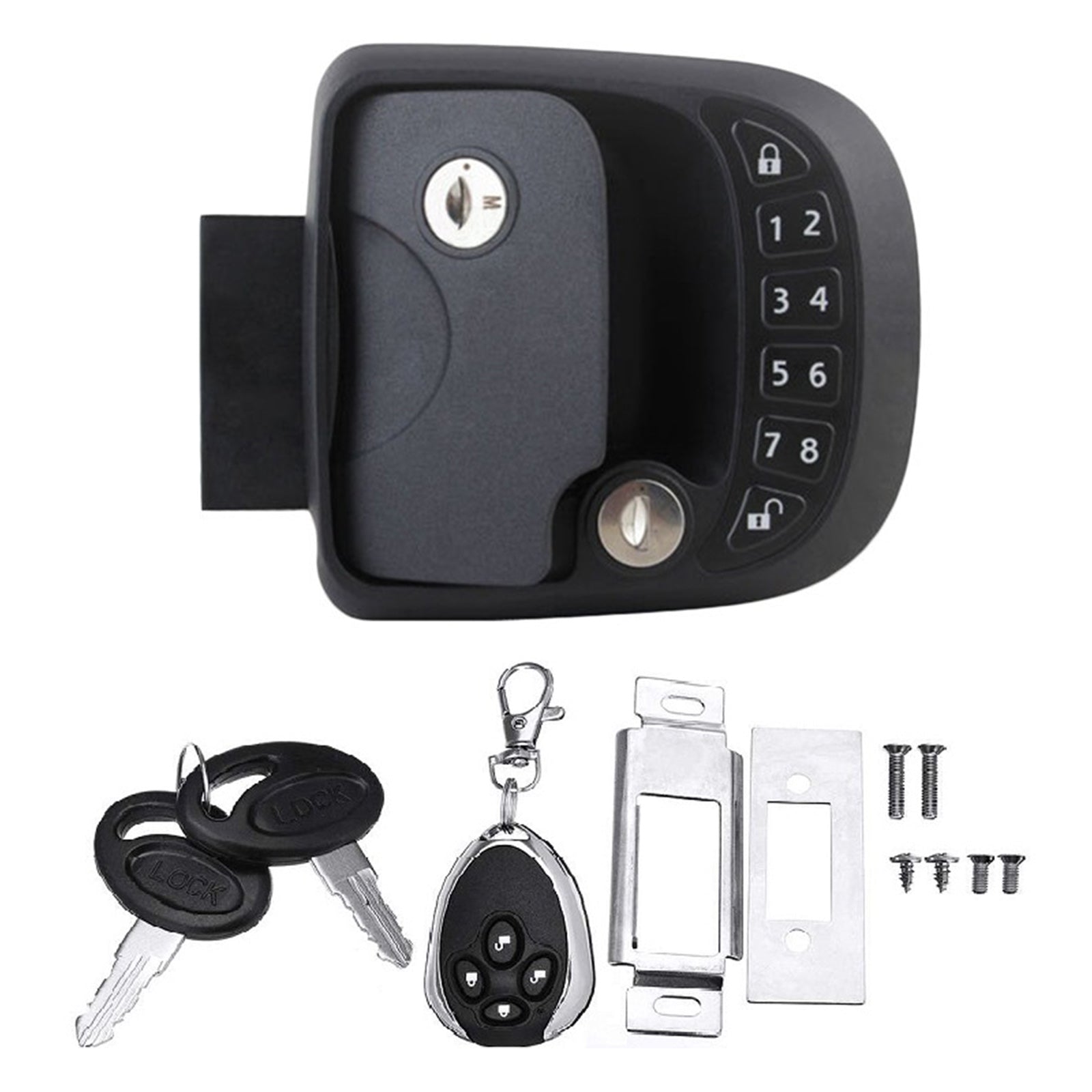 RV Lock Key Compact Keyless Entry Keypad ship Trailer w/ Remote Lock Accessories