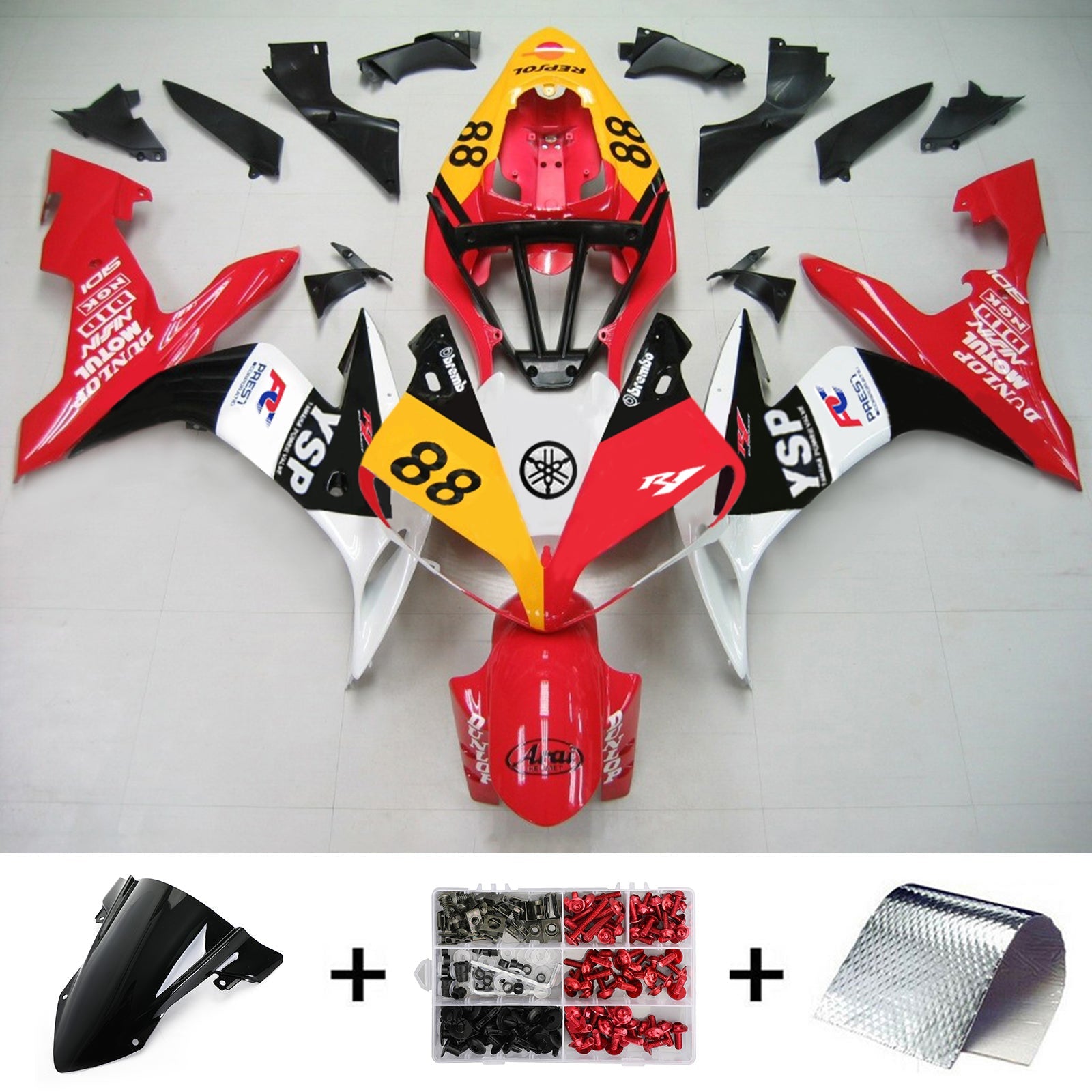 2004-2006 Yamaha YZF 1000 R1 Kit de carénage d'injection carrosserie plastique ABS #138