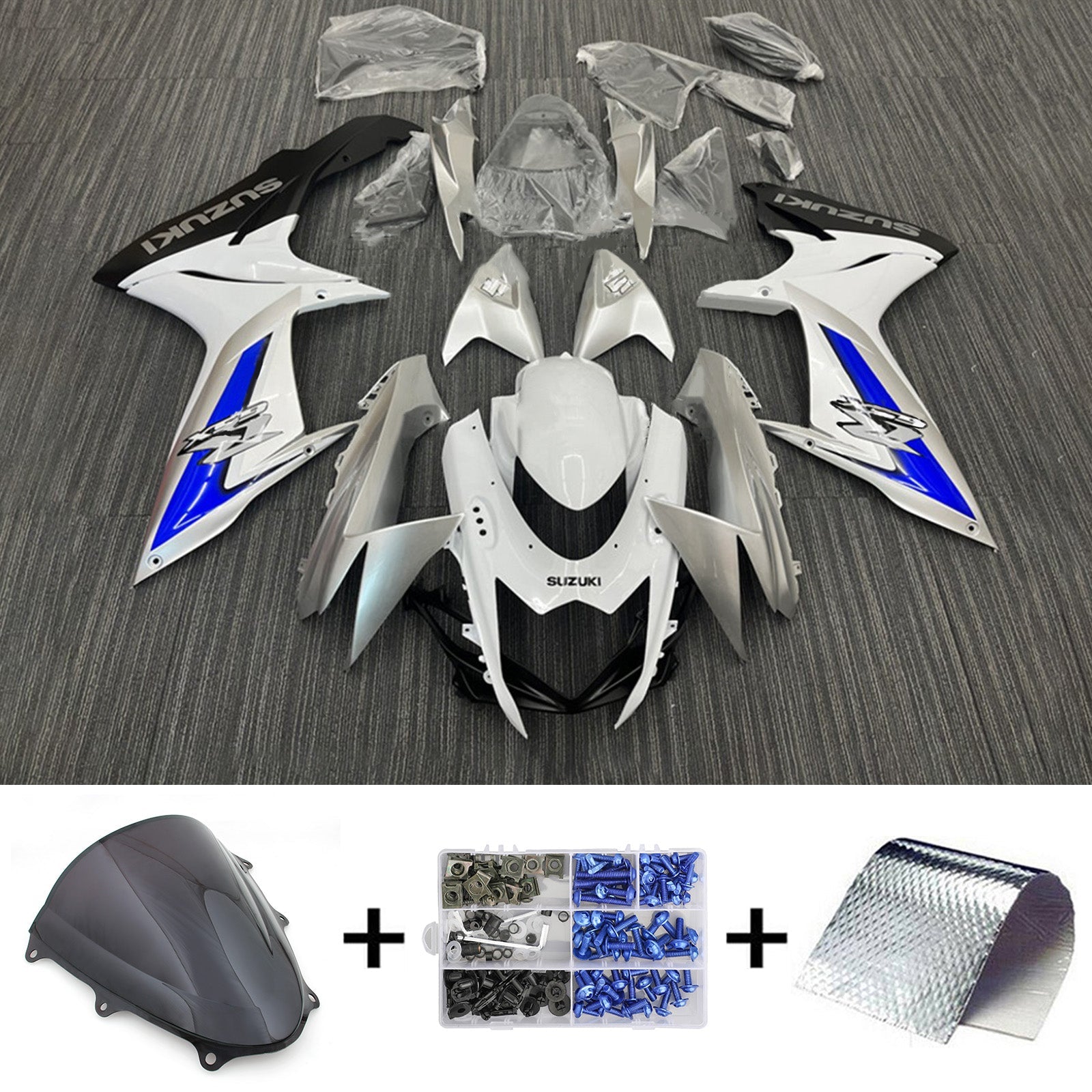 2011-2024 Suzuki GSXR 600/750 K11 Kit de carénage d'injection Amotopart carrosserie plastique ABS #101