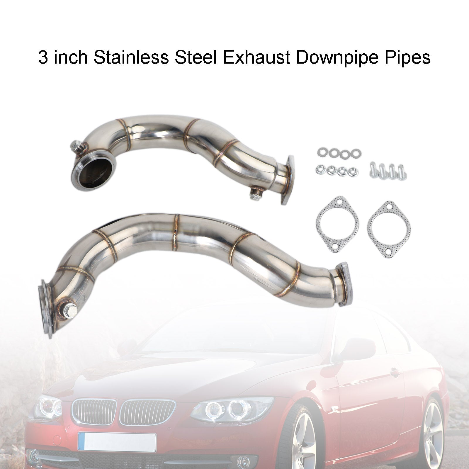 2011-2013 BMW E92 335is 3 inch Stainless Steel Exhaust Downpipe Pipes compatible