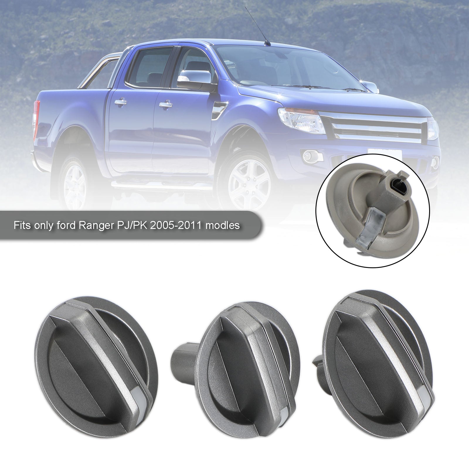 2005-2011 Modles Ford Ranger PJ/PK 3pcs A/C Heater Fan Temperature Control Knob UB9B61195 UB9C61195 Generic