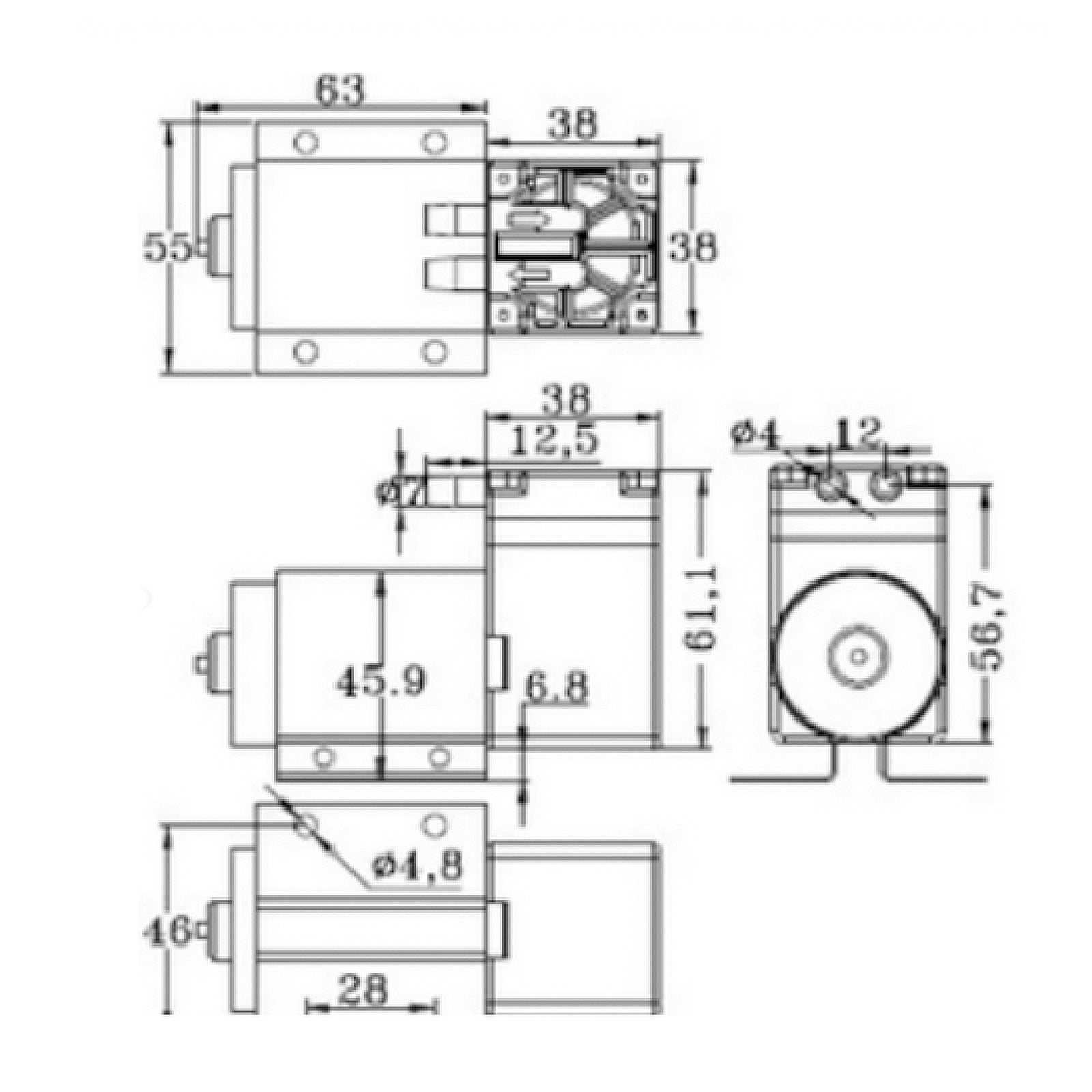 Mini pompe à vide DC12V, pompe d'aspiration à pression négative 5L/min 65kpa avec support