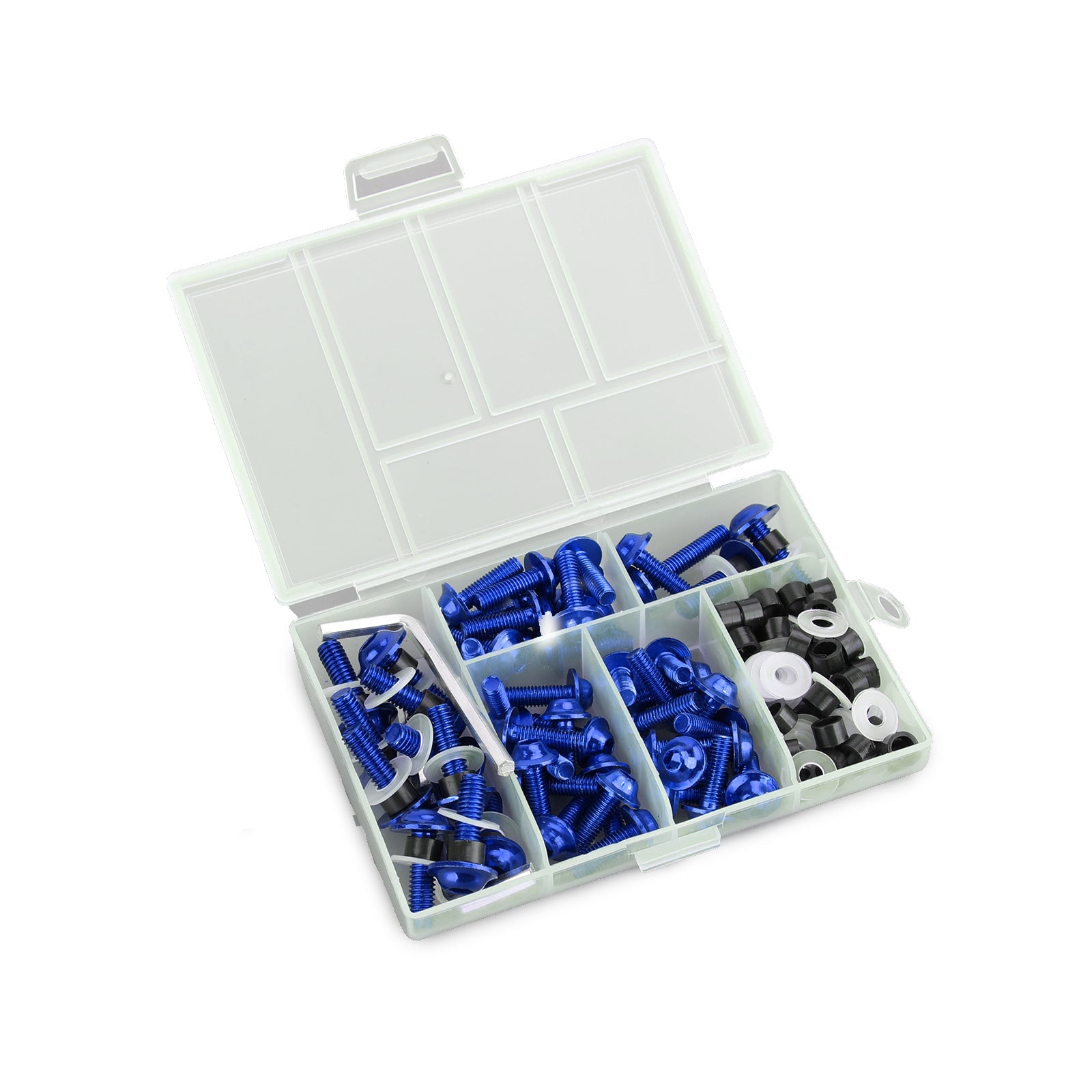 Kit de vis de fixation bleue pour moto, 158 pièces, boulon de carénage de pare-brise universel