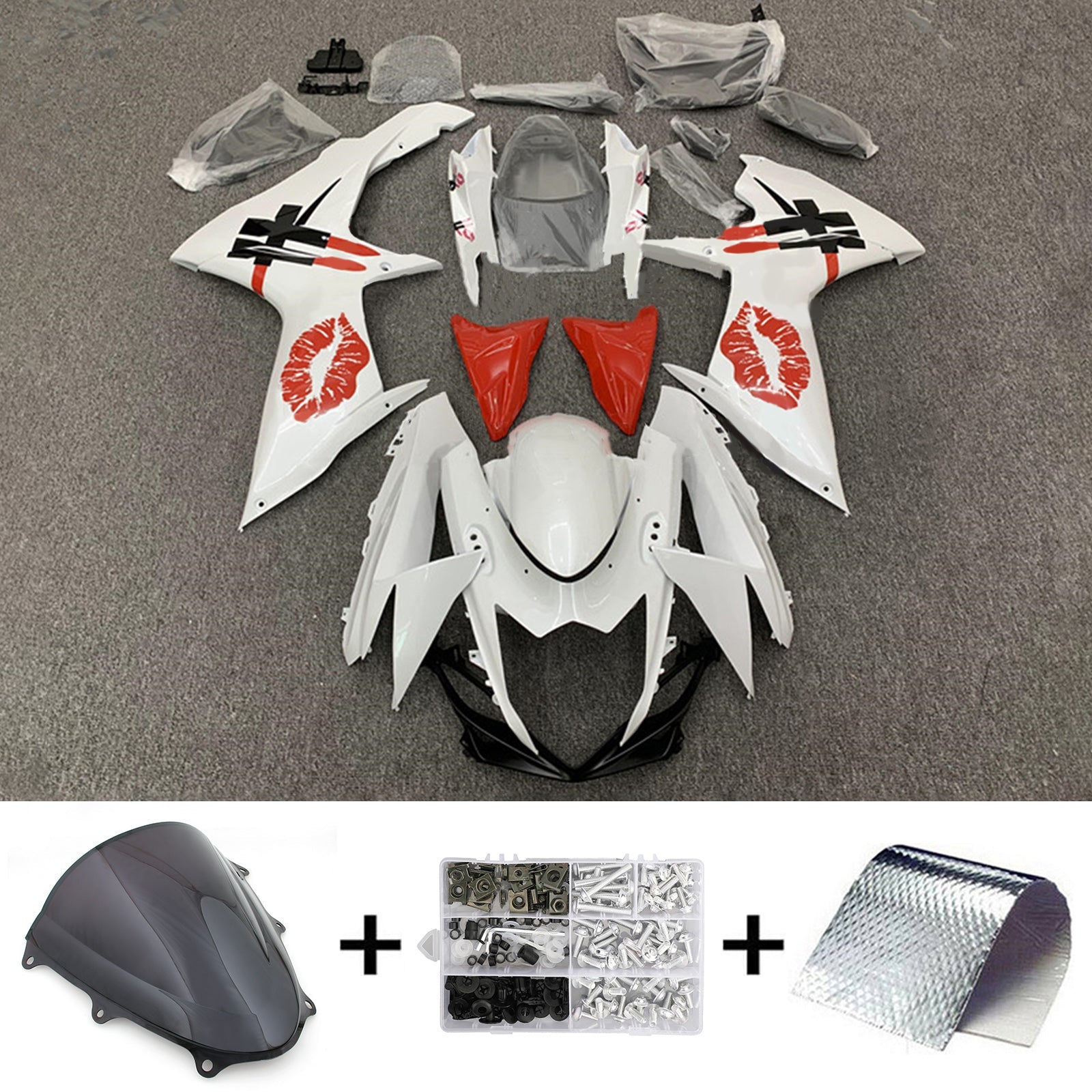 2011-2024 Suzuki GSXR 600/750 K11 Kit de carénage d'injection Amotopart carrosserie plastique ABS #101