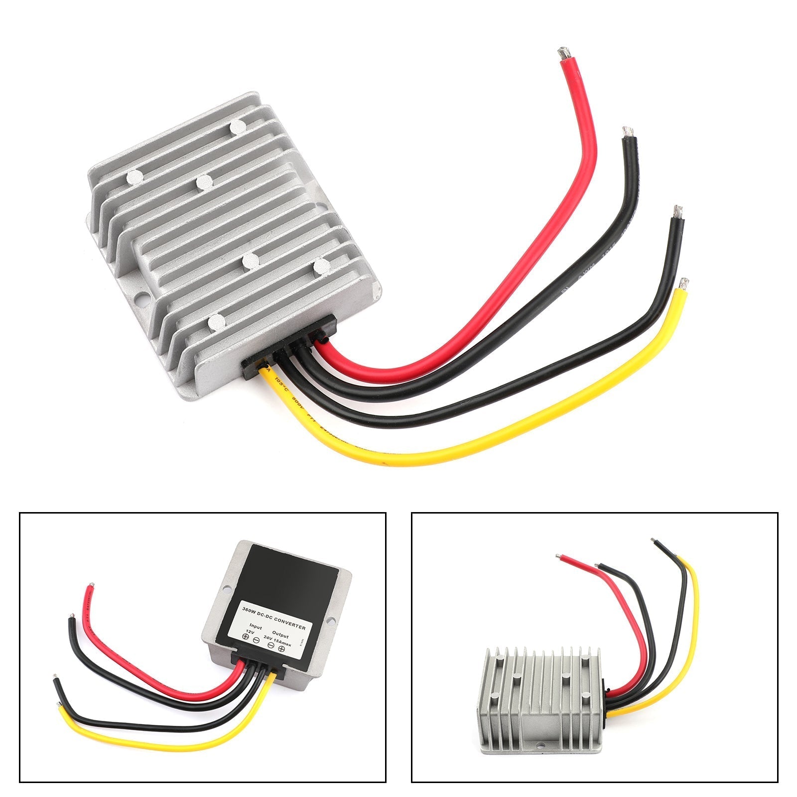 Waterproof DC/DC Converter Regulator 12V Step Up to 24V 15A 360W