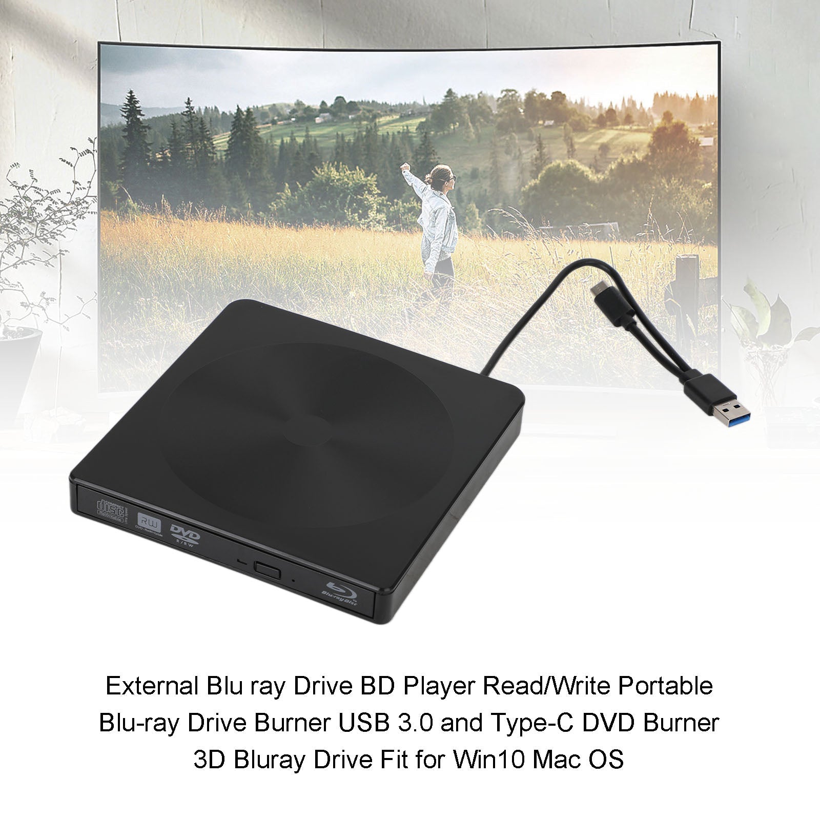 Originele Bluray-brander externe USB 3.0-speler BD DVD CD-recorder kabeldrive