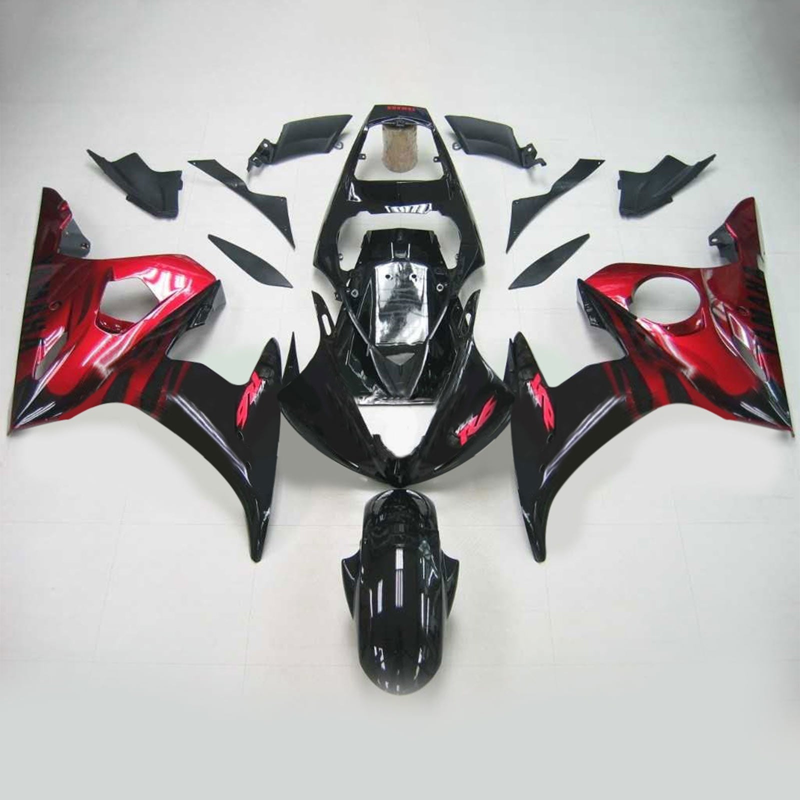 2005 Yamaha YZF 600 R6 Amotopart Injection Fairing Kit Bodywork Plastic ABS #117