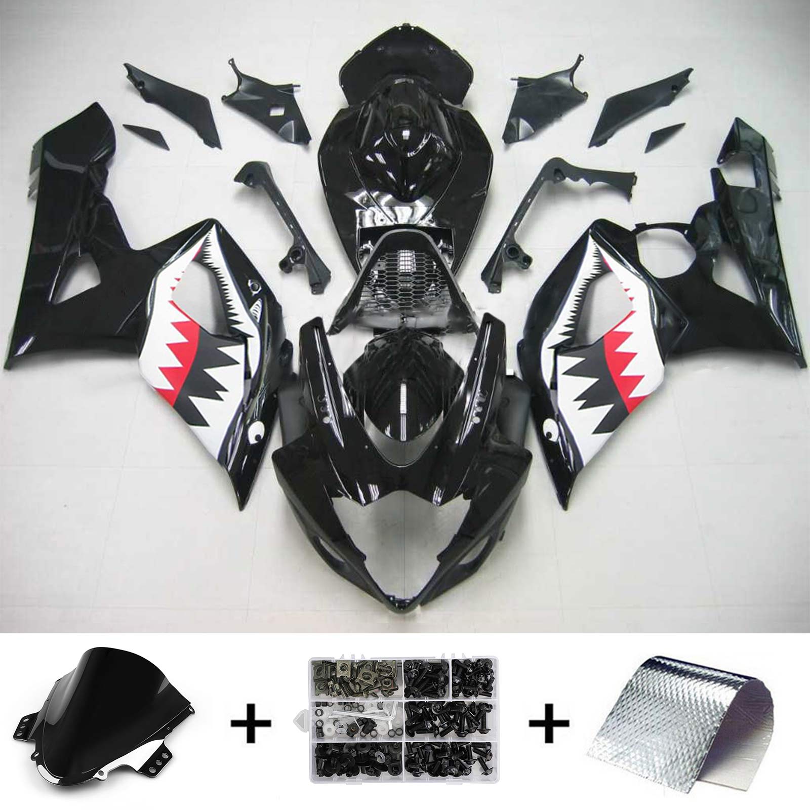 2005-2006 Suzuki GSXR1000 K5 Amotopart Kit de carénage d'injection carrosserie plastique ABS #129