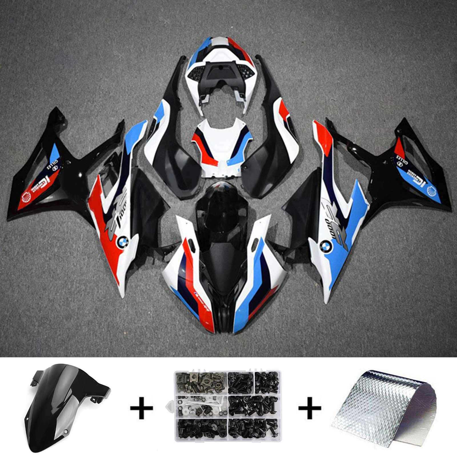 2019-2022 BMW S1000RR Amotopart Kit de carénage d'injection carrosserie plastique ABS #117