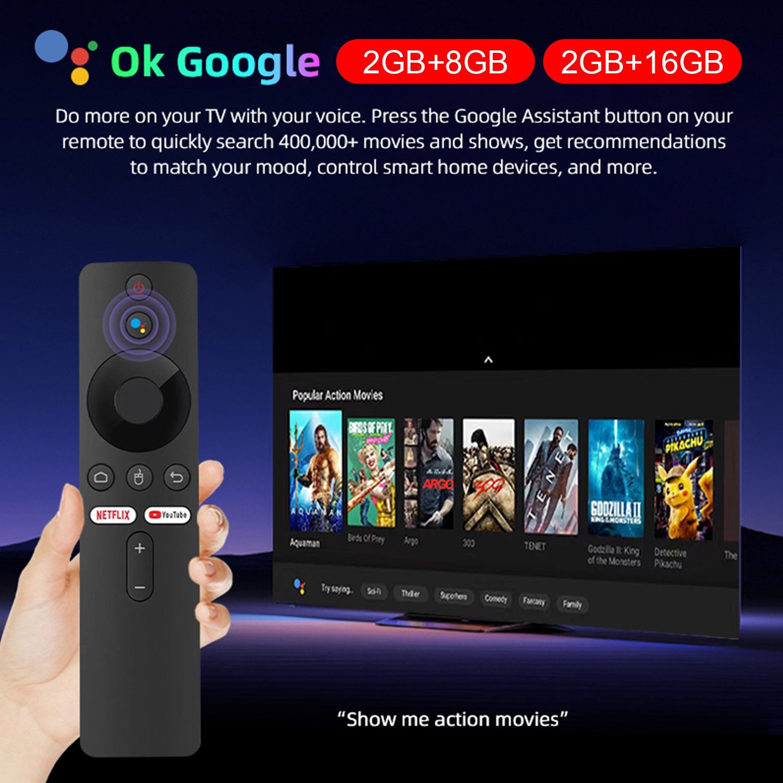 G96 TV Stick Android13.0 décodeur double bande lecteur 4K Bluetooth Voice TV BOX