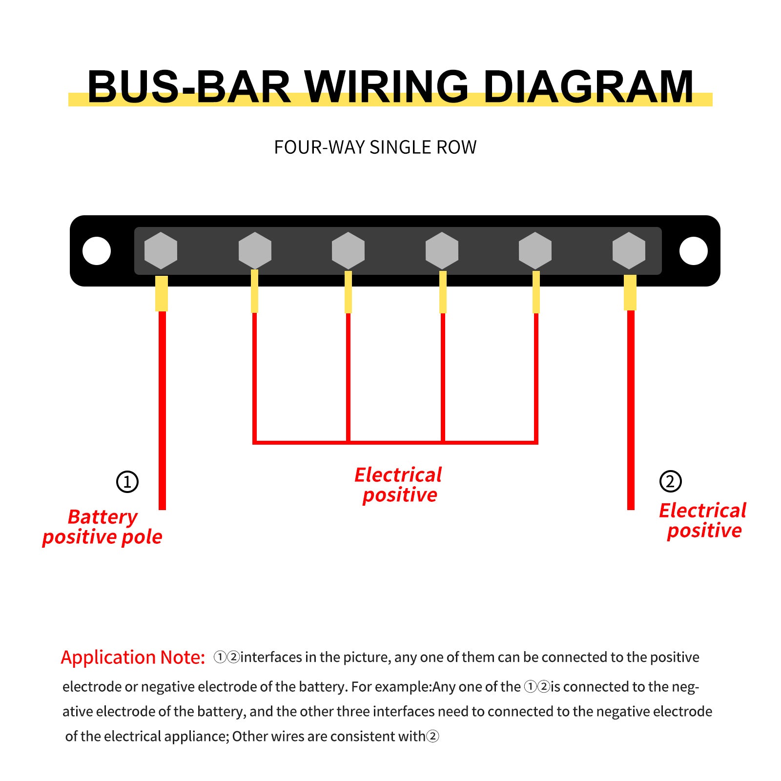 2/4/6/12 Way Dual-row Car Bus Bar Block with Dust Cover Distribution Terminal