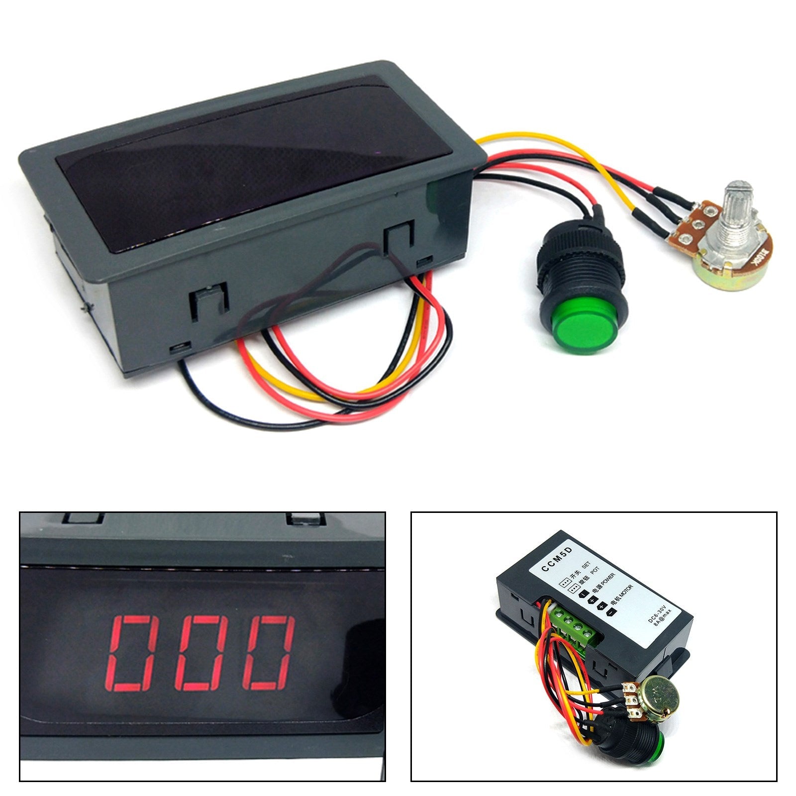 DC 6V-30V 12V 24V Max 8A Motor PWM Speed Controller With Digital Display Switch