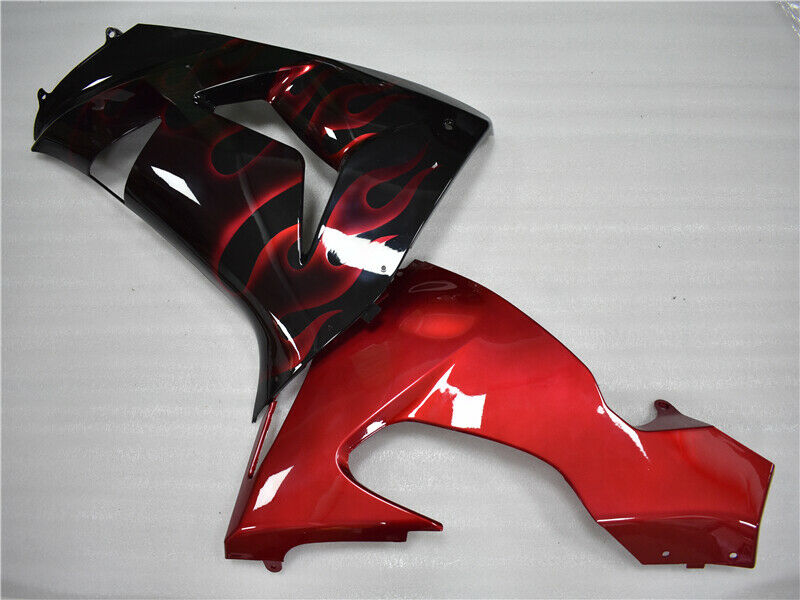 2006-2007 Kawasaki ZX10R Injection Fairing Red Flame Kit