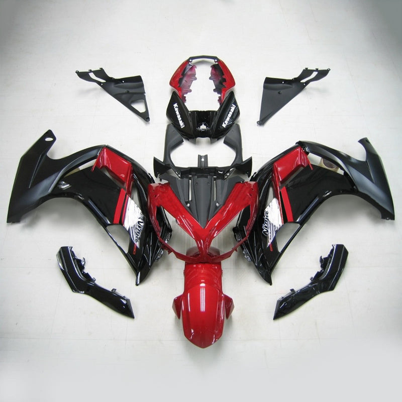 Amotopart 2012-2016 Kawasaki Ninja 650 Black Red Fairing Kit