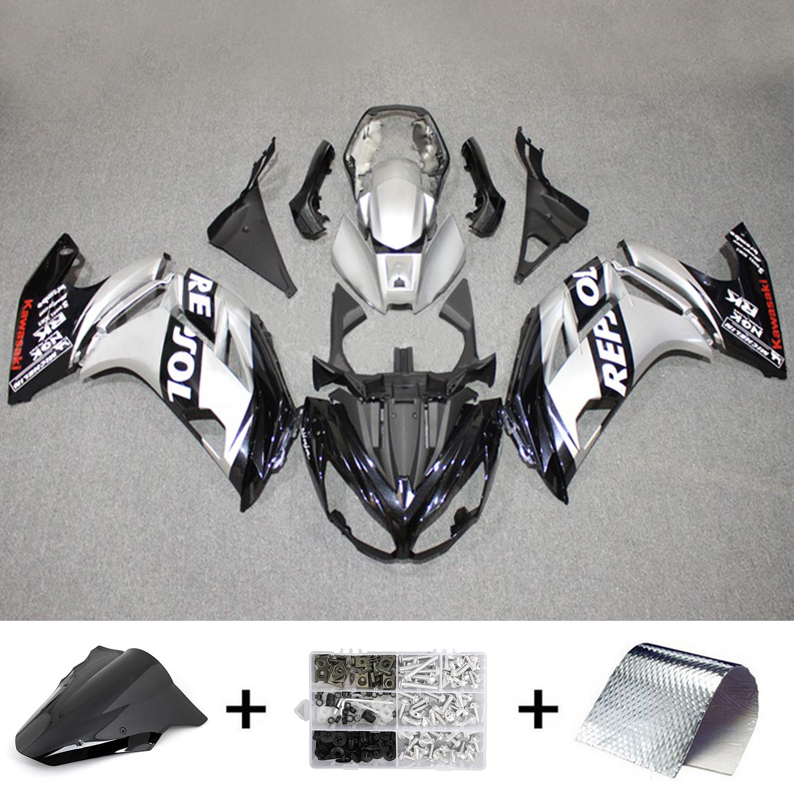 2012-2016 Kawasaki ER6F Ninja650 Amotopart Injection Fairing Kit Bodywork Plastic ABS #119