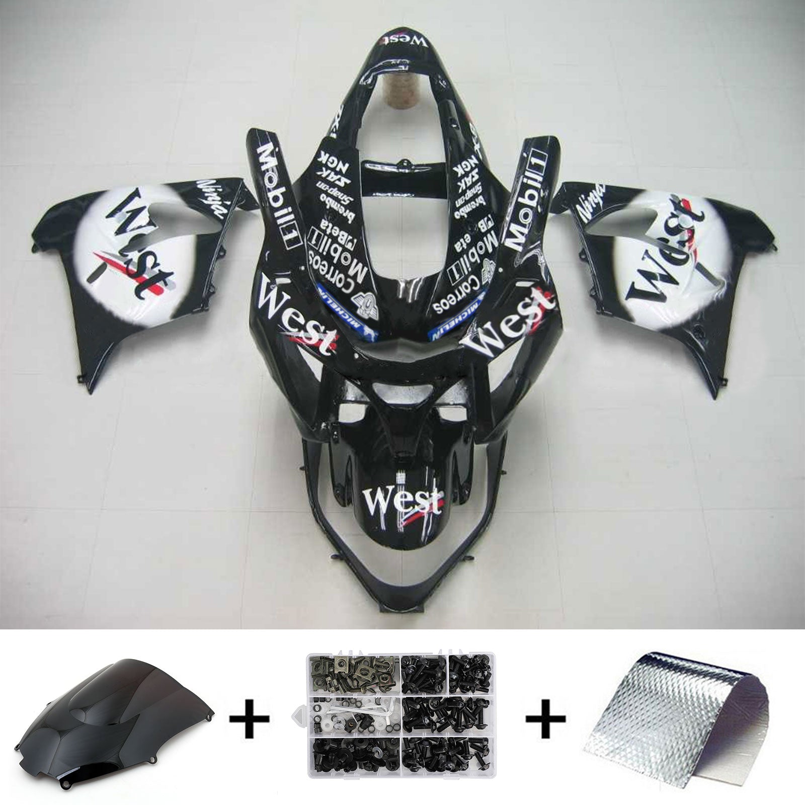 2002-2003 Kawasaki ZX9R Injection Fairing Kit Kawasaki Plast ABS #109