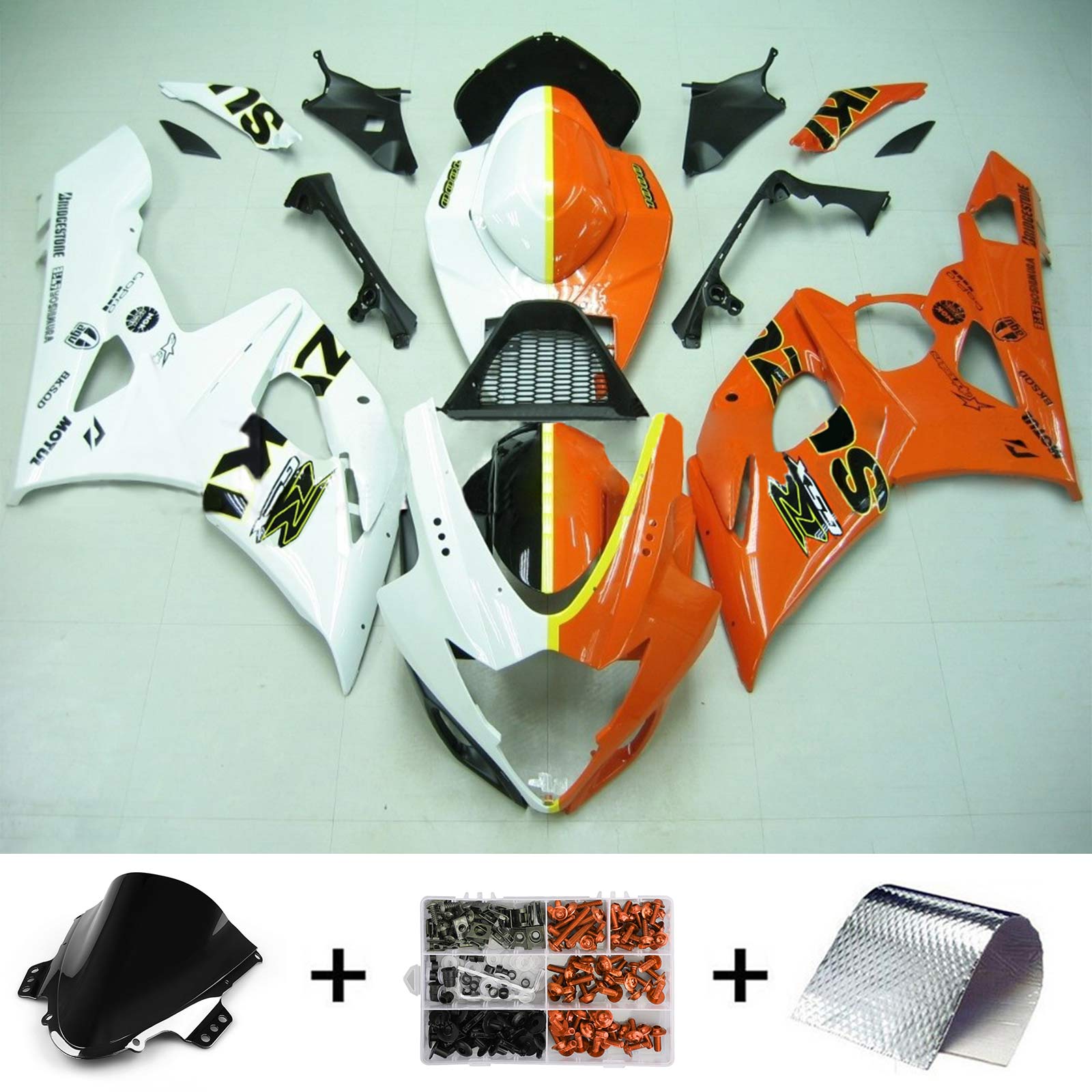 2005-2006 Suzuki GSXR1000 K5 Amotopart Kit de carénage d'injection carrosserie plastique ABS #119