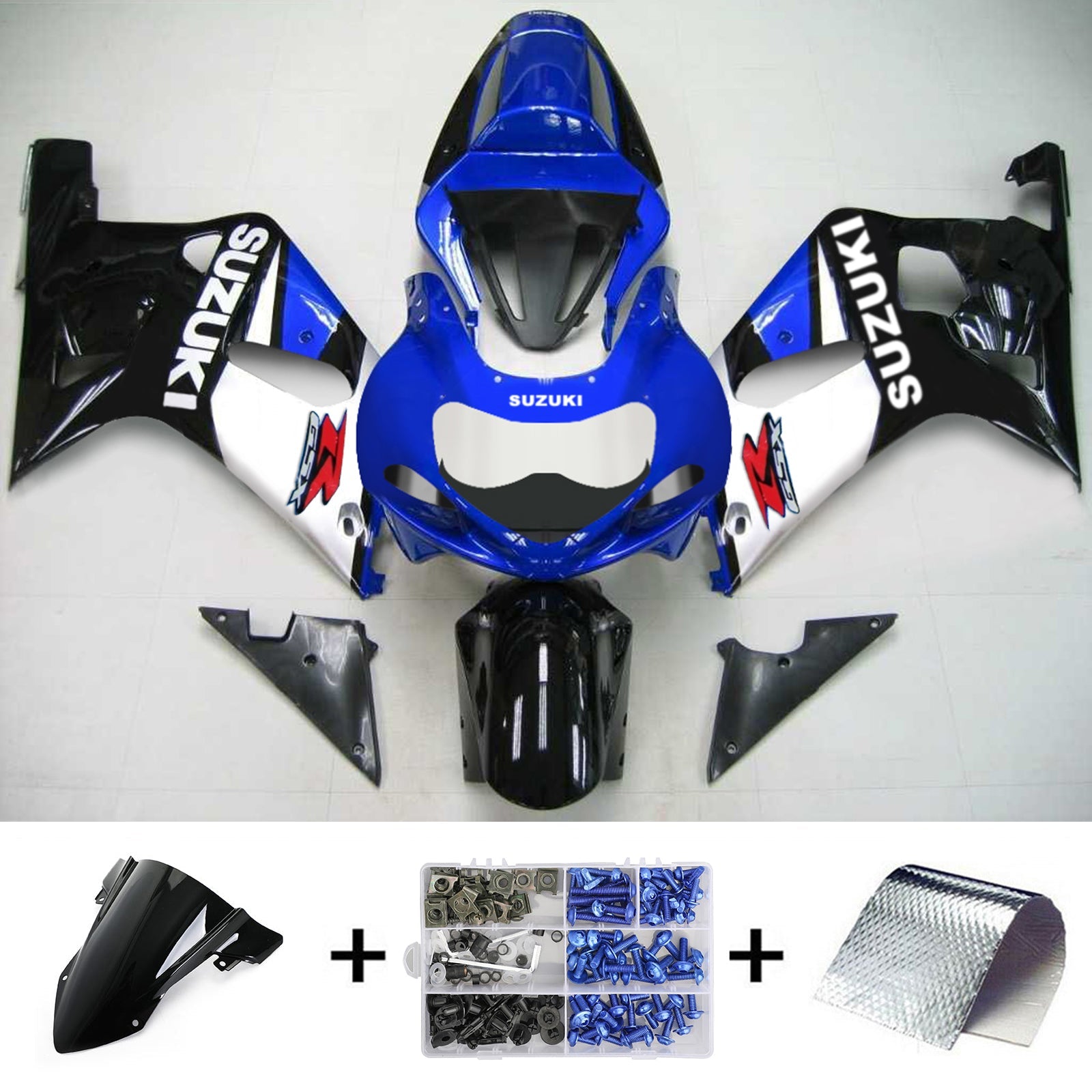 2001-2003 Suzuki GSXR750 K1 Amotopart Kit de carénage d'injection carrosserie plastique ABS #132