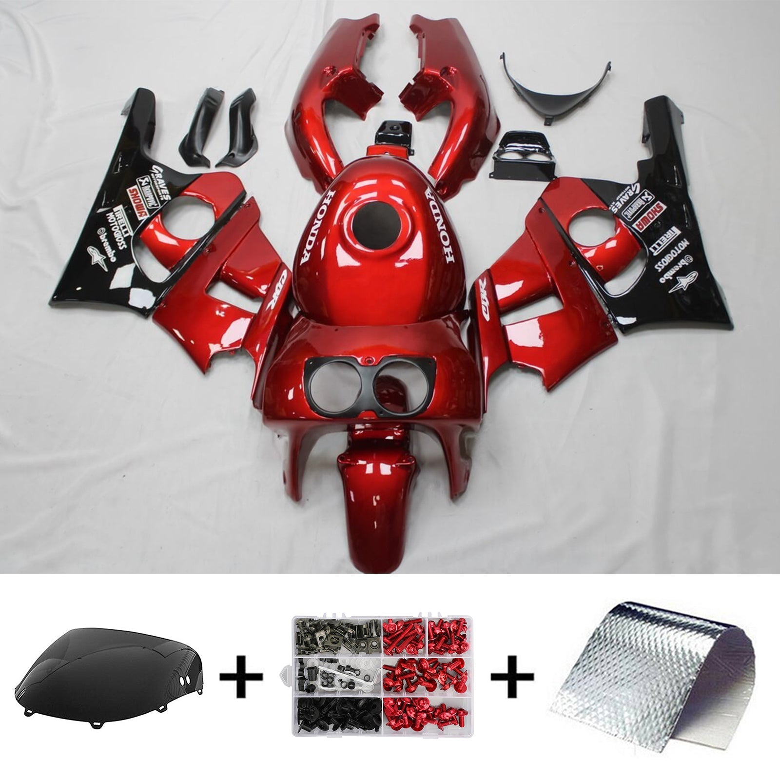 1990-1999 Honda CBR400RR NC29 Amotopart Injection Fairing Kit Bodywork Plastic ABS #106