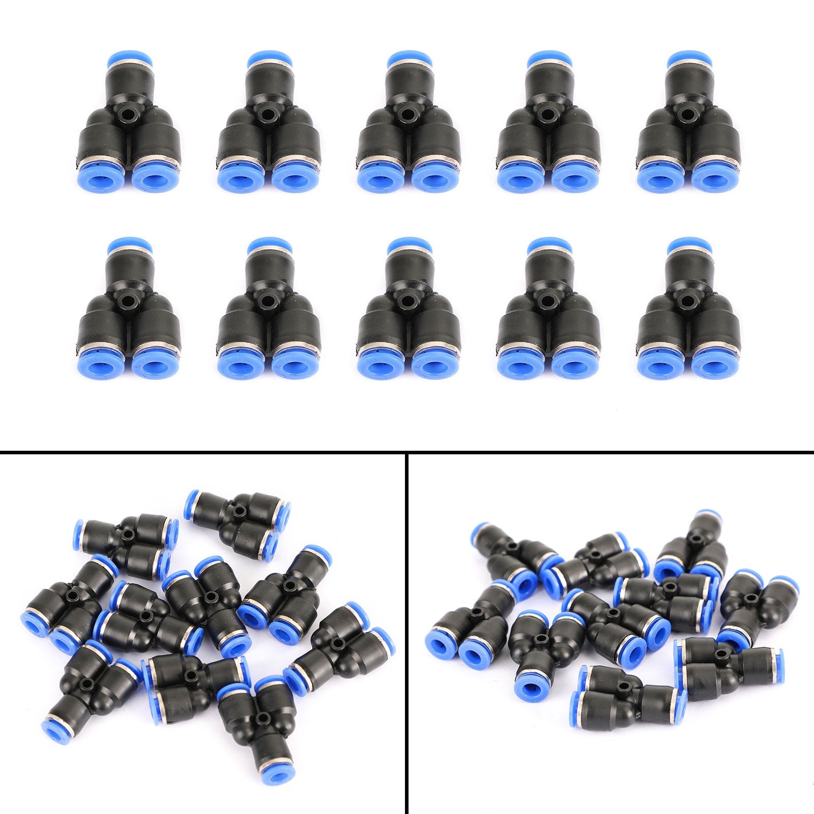 Pneumatische lucht Quick Push-to-Connect-fitting "L" "T" "Y" rechte gespleten buis 6 mm