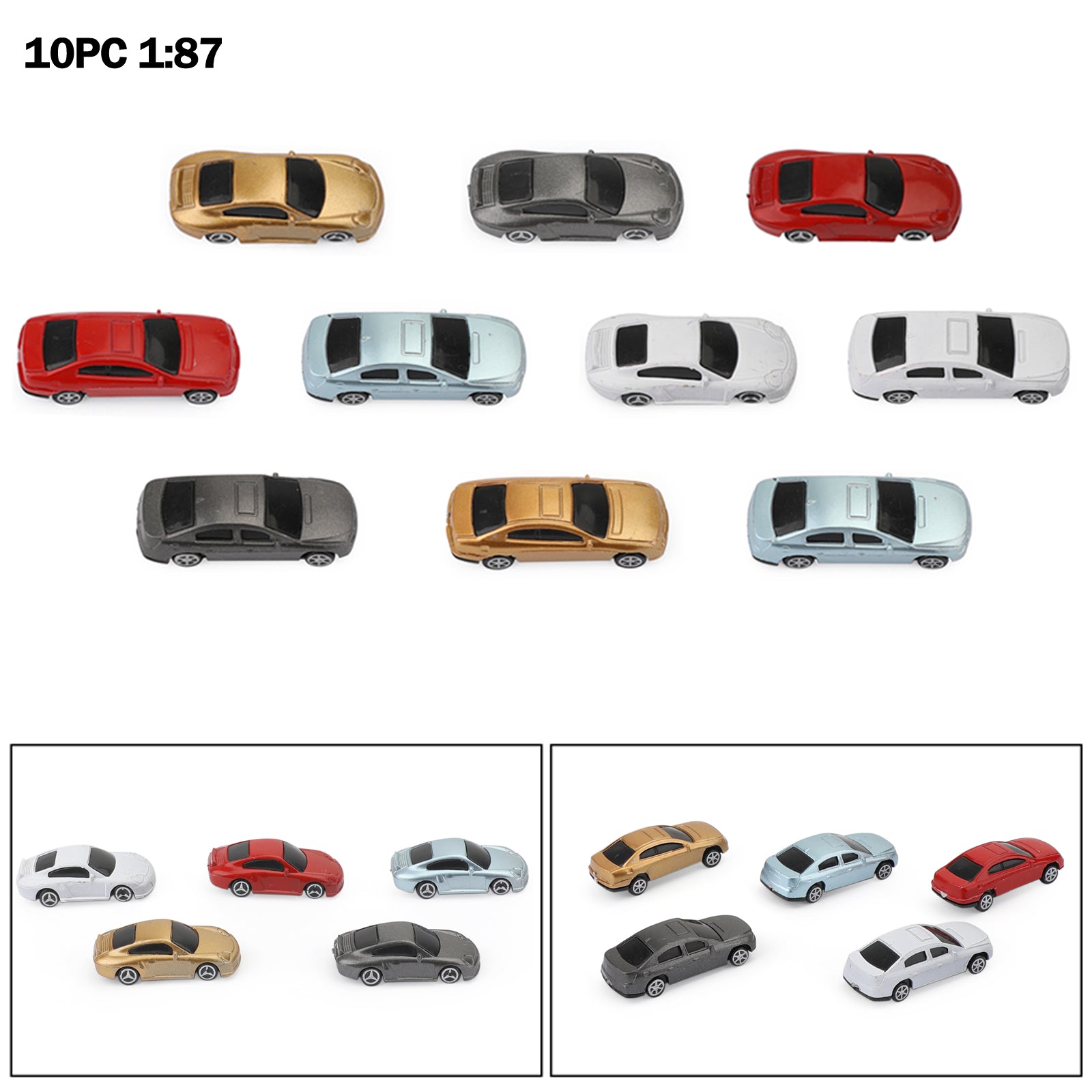 10/50pcs HO Scale Model Car 1:87 Building Train Scenery Architecture Model