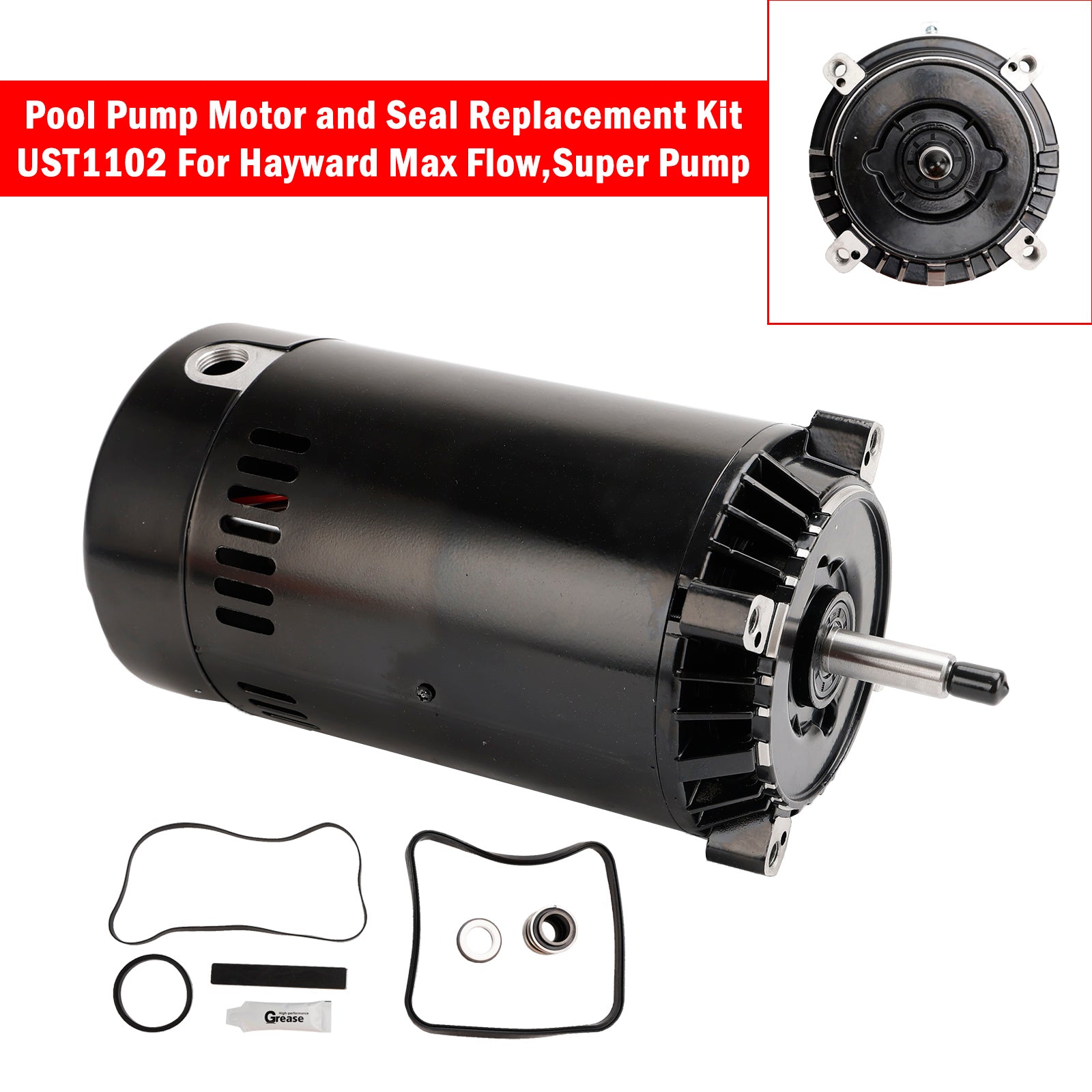 Pool Pump Motor and Seal Replacement Kit UST1102 For Hayward Max Flow Super Pump