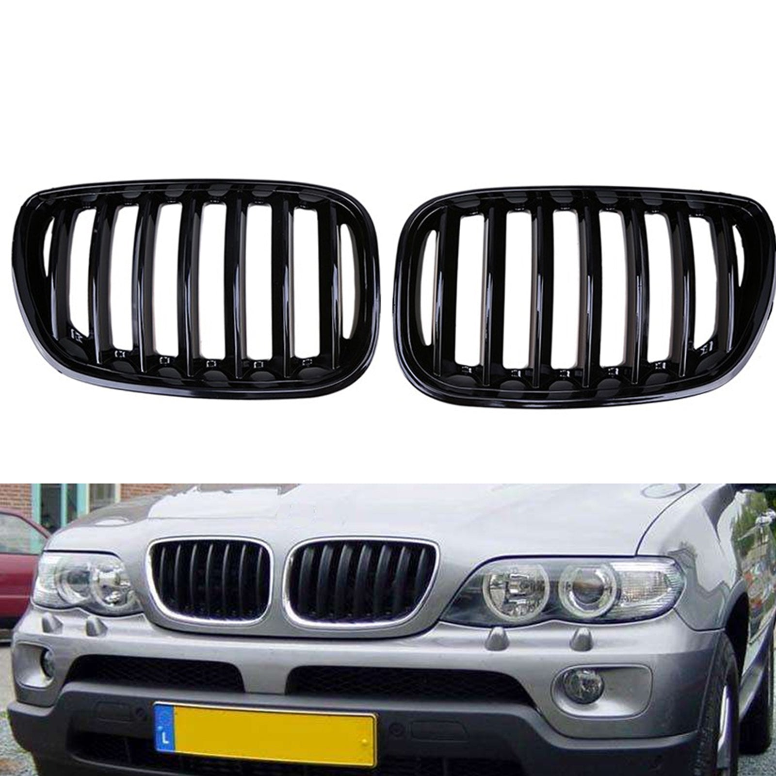 2004-2006 BMW X5 E53 Front Kidney Grill Mesh Grille 51137124815 51137113733