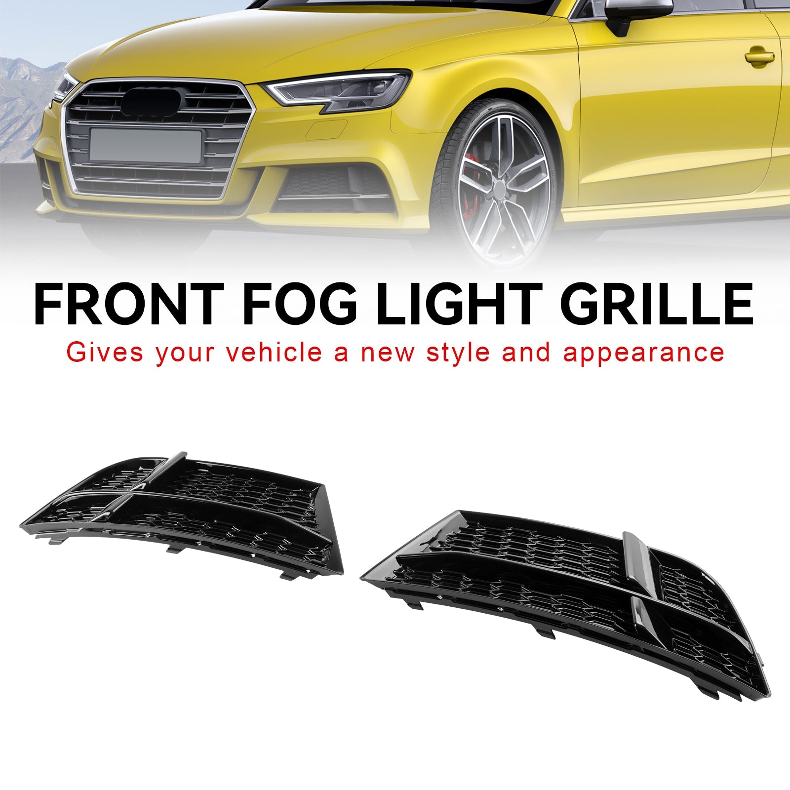 2017-2019 AUDI A3 8V S-LINE SEDAN / SPORTBACK / CONVERTIBLE S3 Front Fog Light Cover Bezel Grill Grille