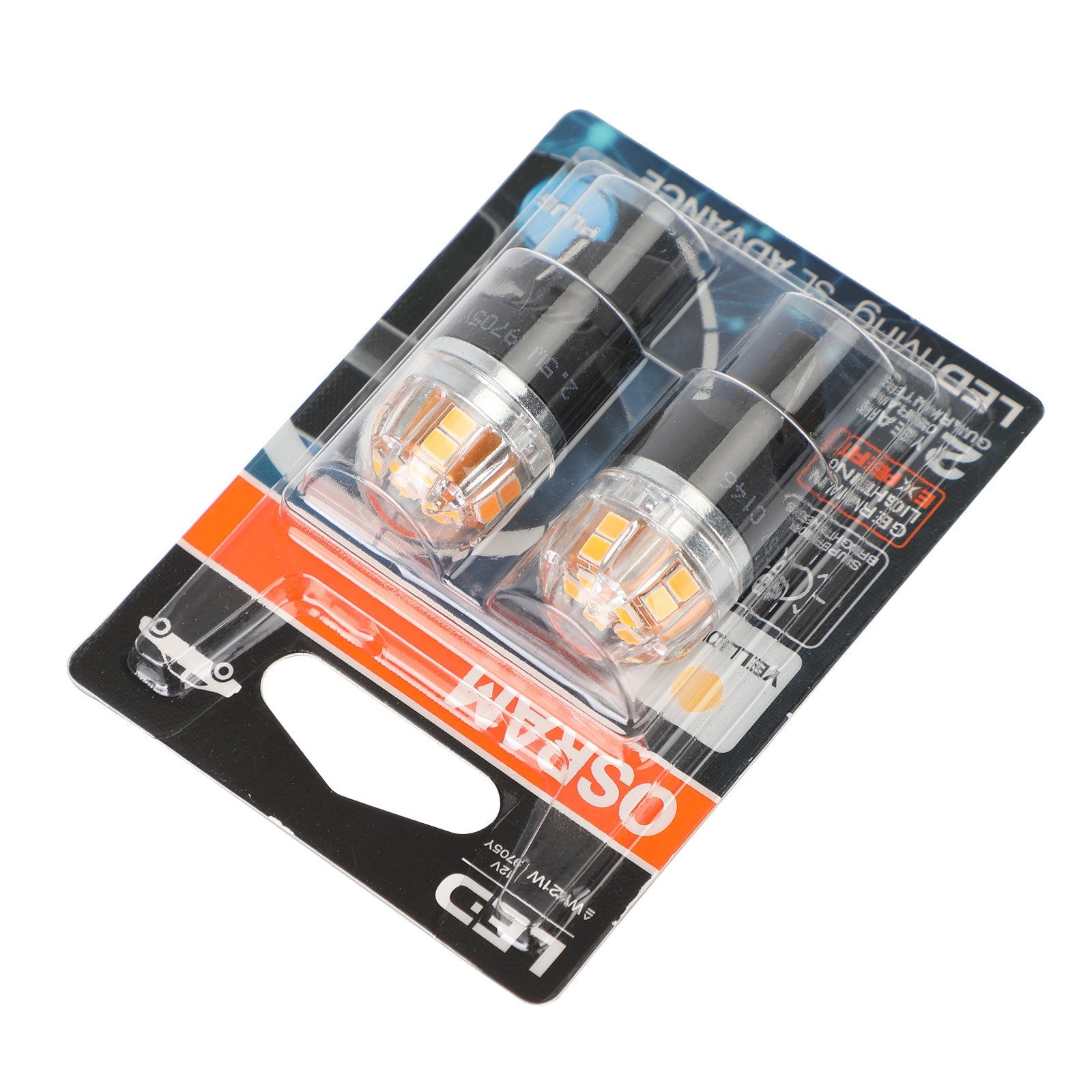 2x For OSRAM 9705Y Car Auxiliary Bulbs LED WY21W 12V2.5W WX3x16d Generic