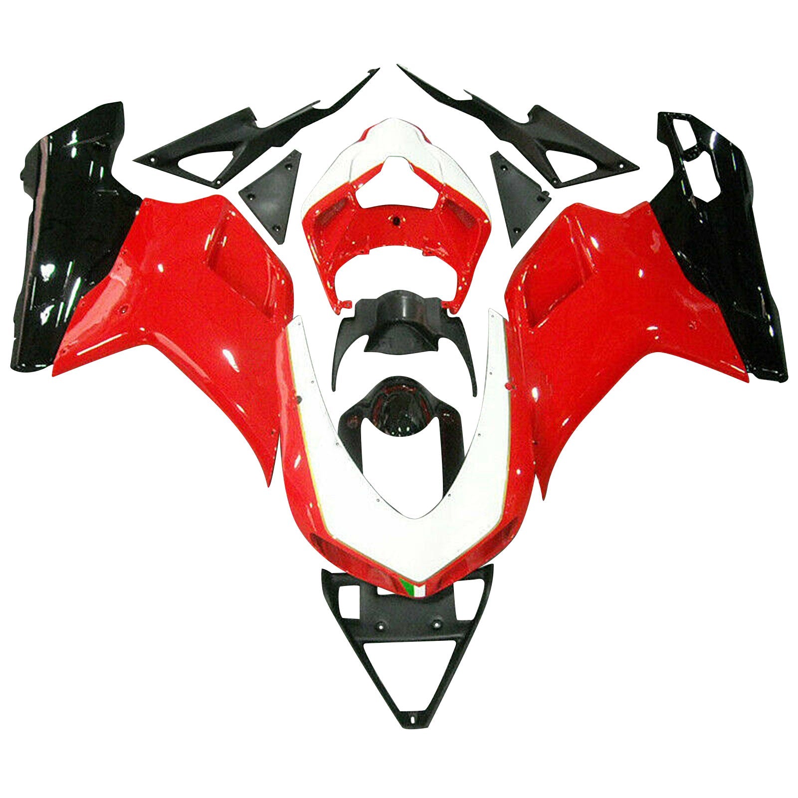 2007-2012 Ducati 1098 848 1198 rood ABS kunststof kuip carrosserie # 19