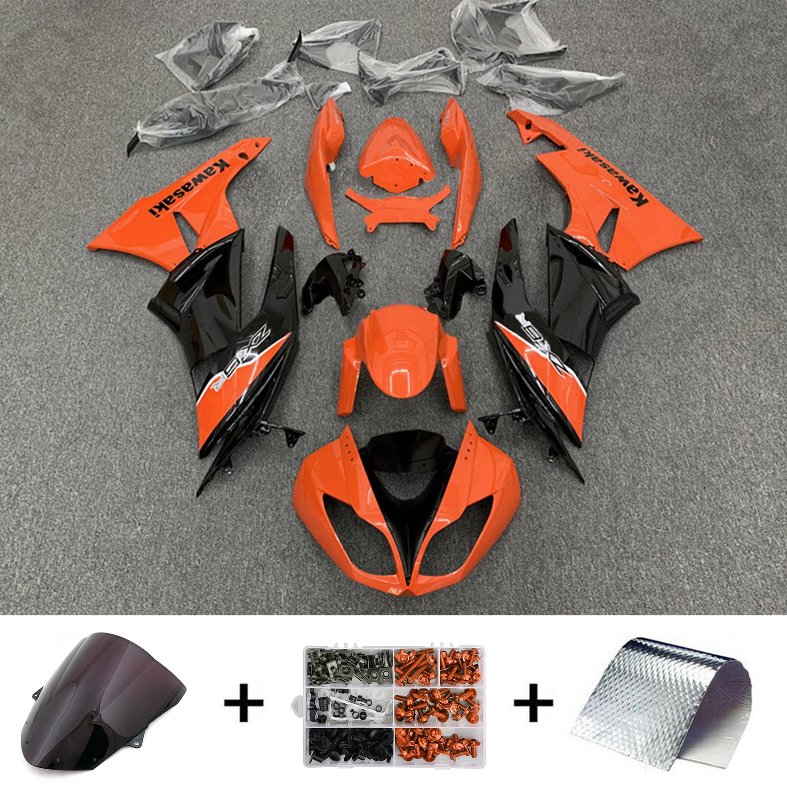 2009-2012 Kawasaki ZX6R 636 Kit de carenado Carrocería Plástico ABS