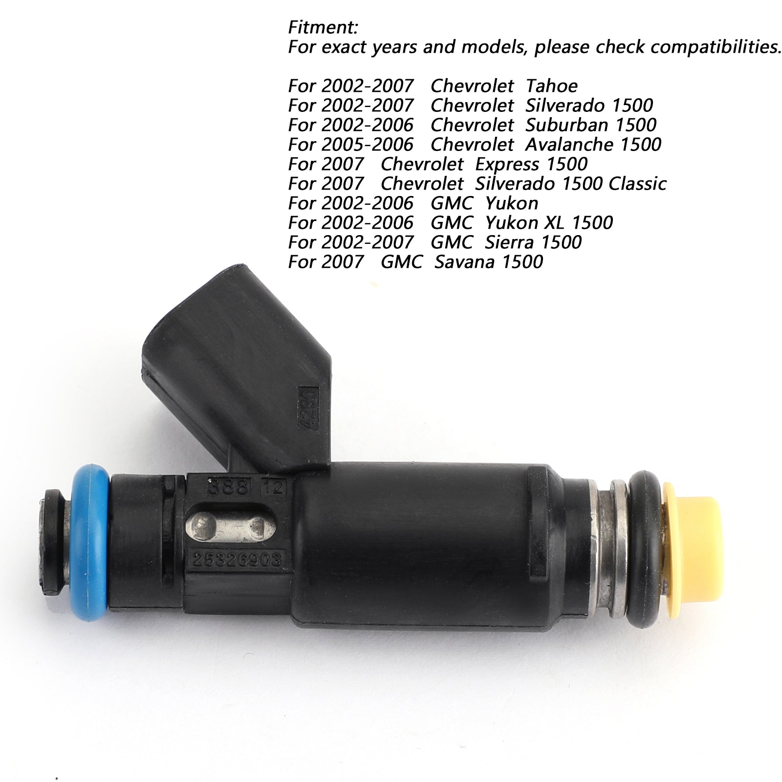 Injecteurs de carburant pour Chevy 5.3 FLEX 25326903 générique, 1 pièce, 02-04